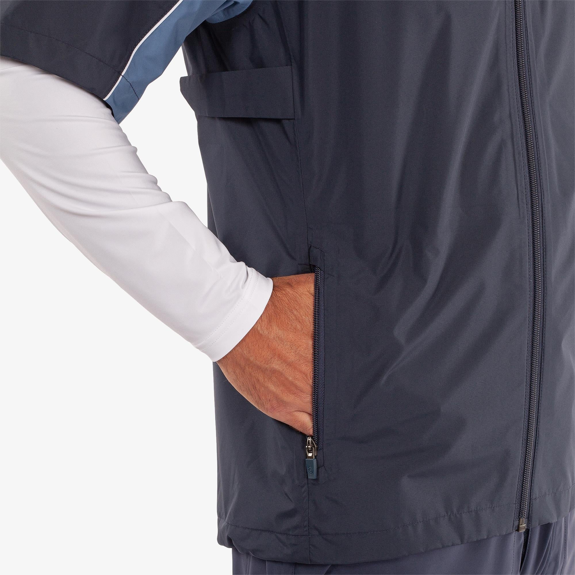 Galvin Green Air Dryvr Pertex Mens Short Sleeve Waterproof Golf Jacket Navy/Moonlight Blue