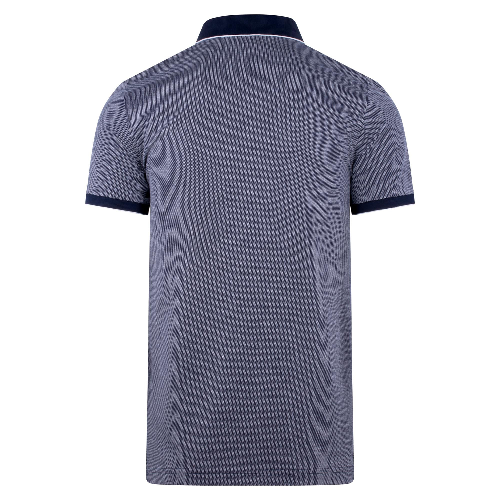 Psycho Bunny Mackay Jacquard Johnny Collar Polo Shirt Evening Blue