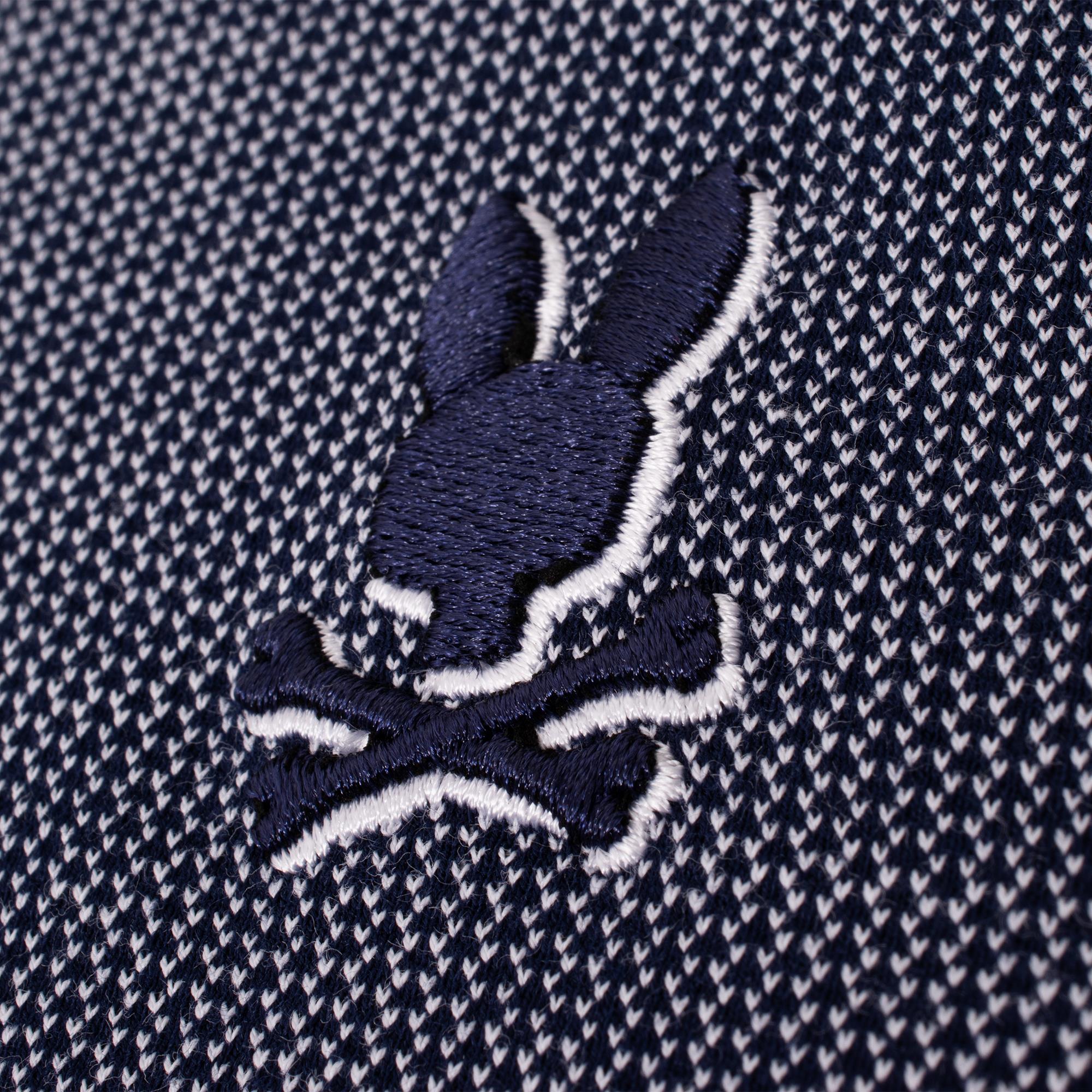Psycho Bunny Mackay Jacquard Johnny Collar Polo Shirt Evening Blue
