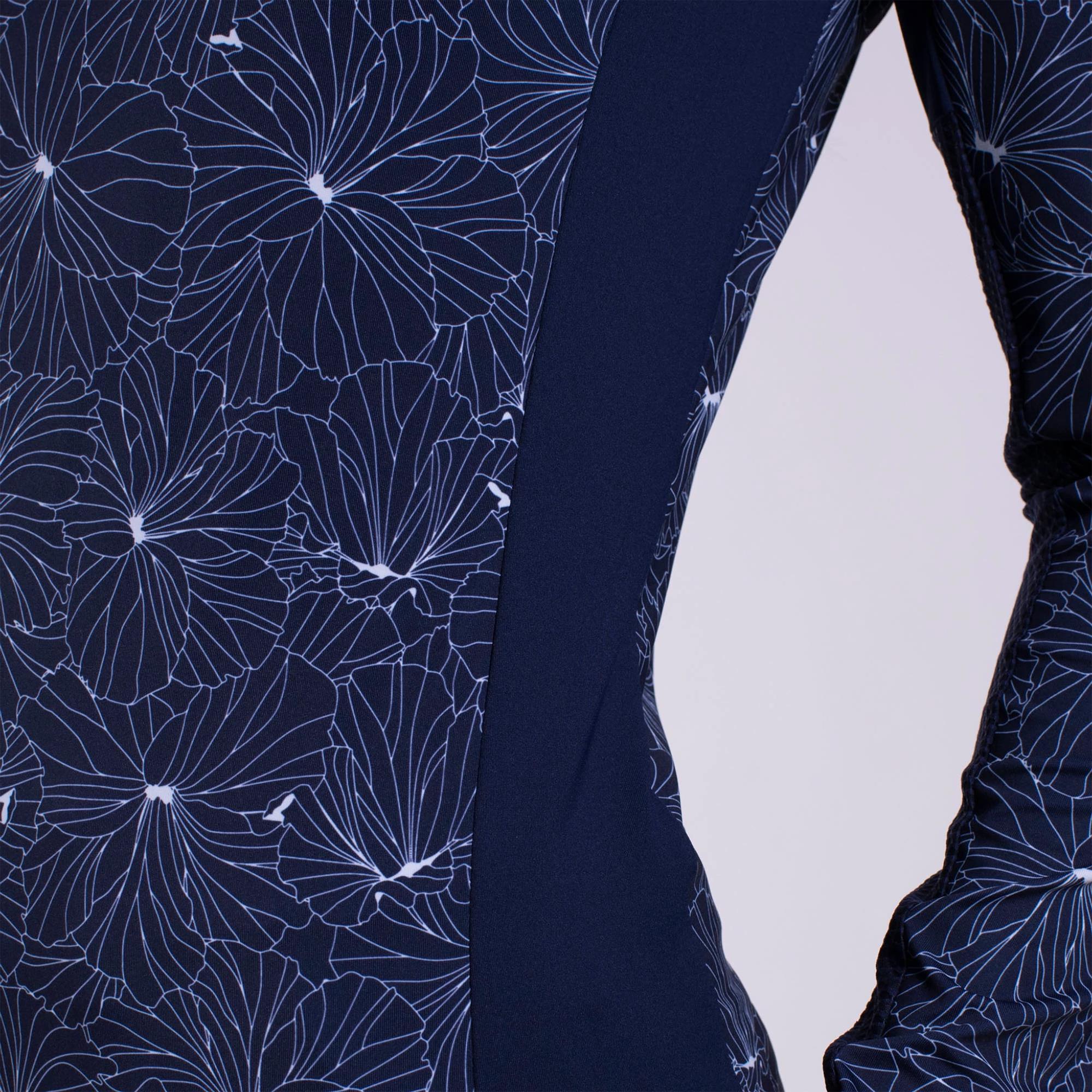 KJUS Sunshine Printed Half Zip Ladies Golf Mid Layer Atlanta Blue/White