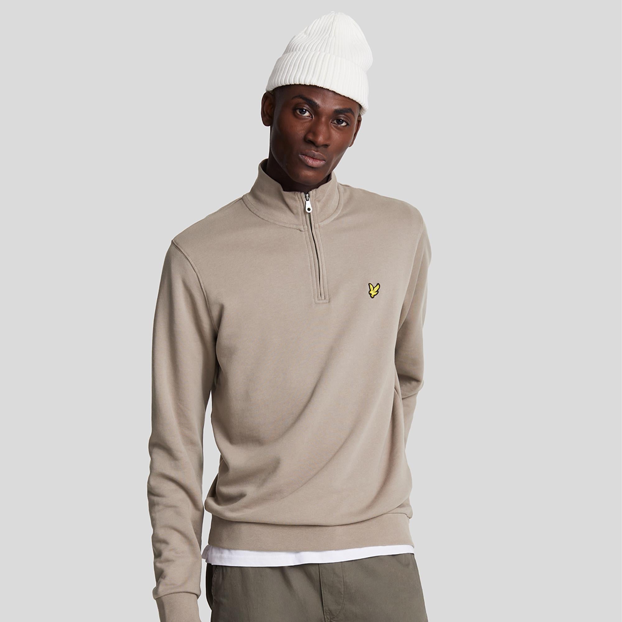 Lyle & Scott Cotton Merion Quarter Zip Jumper Cove