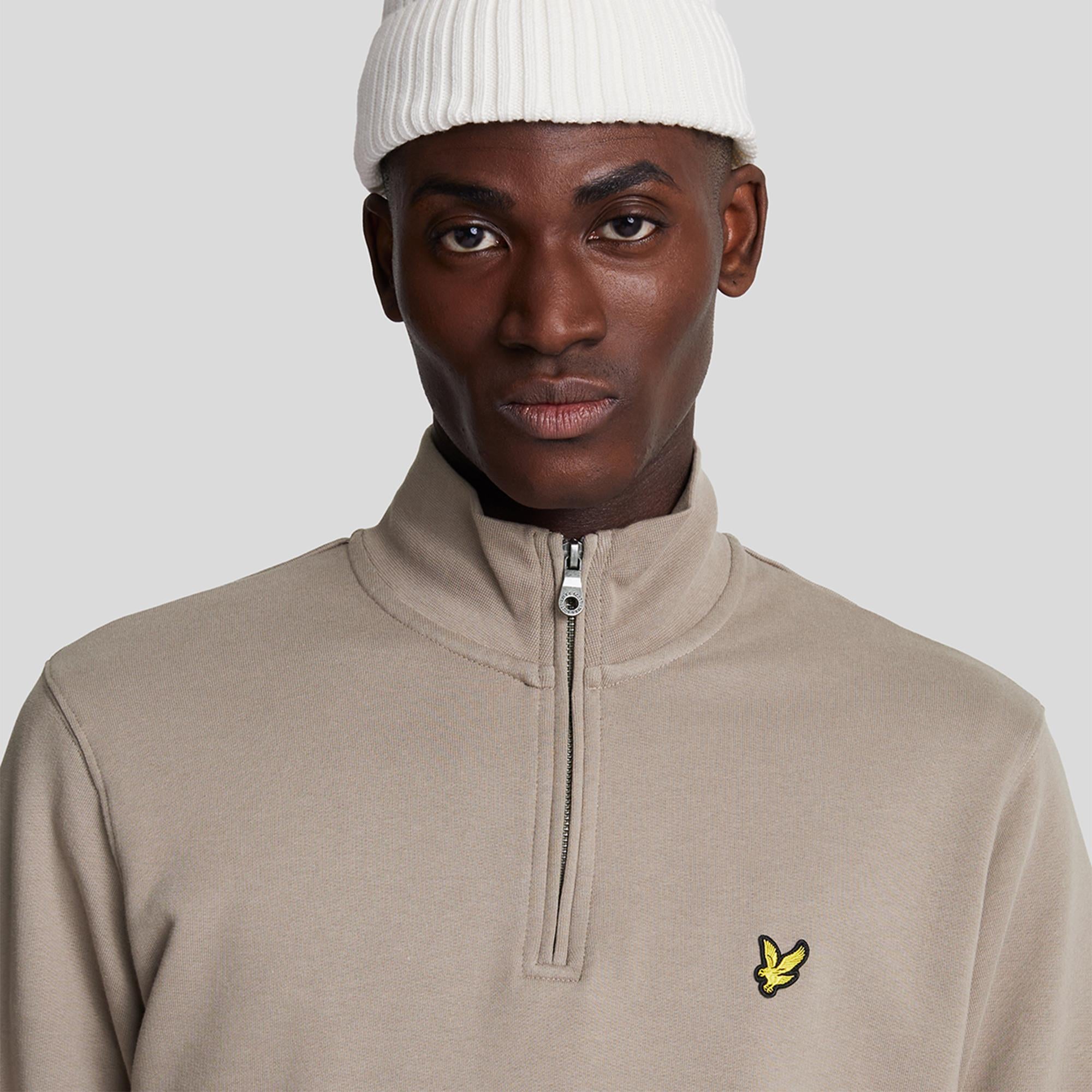 Lyle & Scott Cotton Merion Quarter Zip Jumper Cove