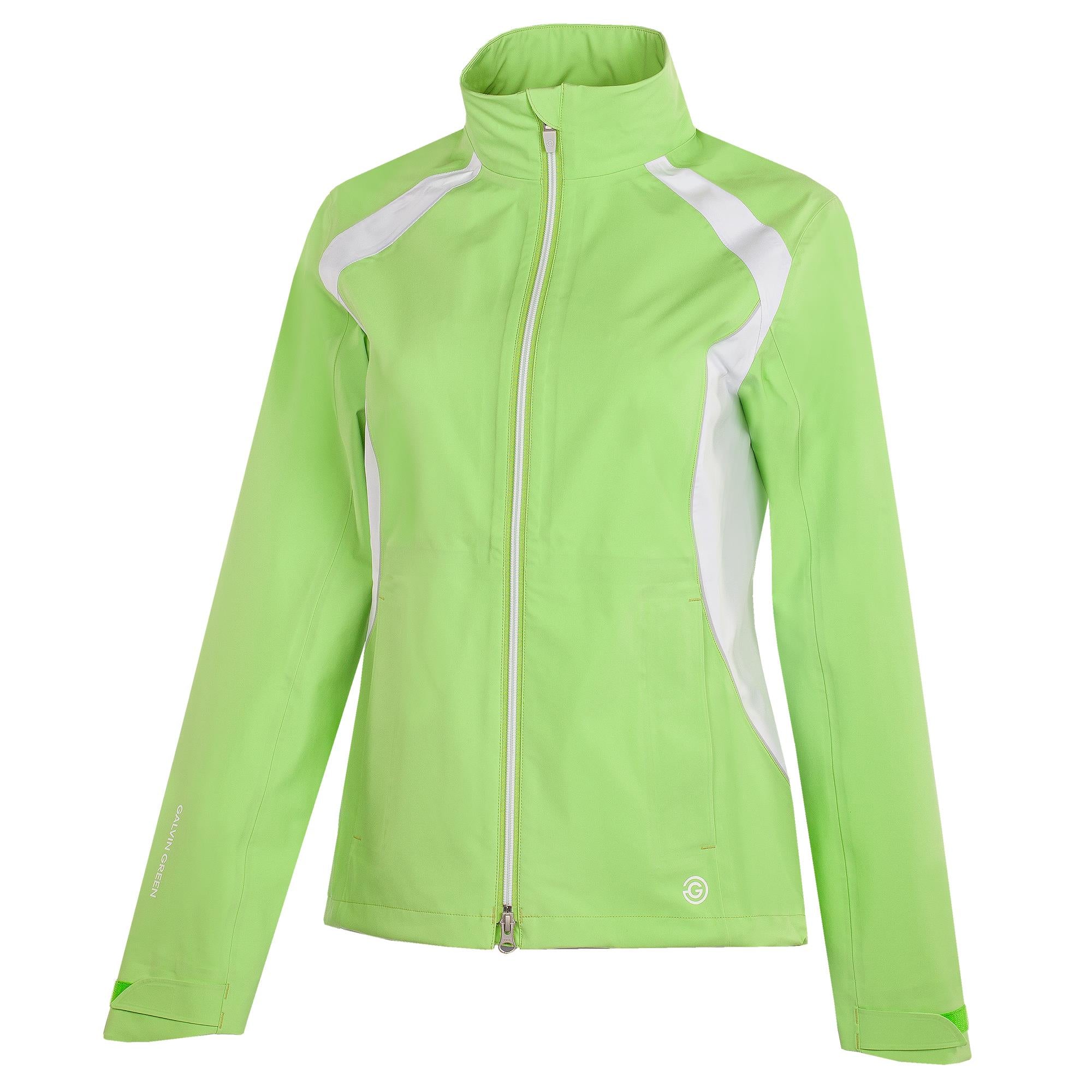 Galvin Green Amy Dryvr Pertex Ladies Waterproof Golf Jacket Paradise Green/White