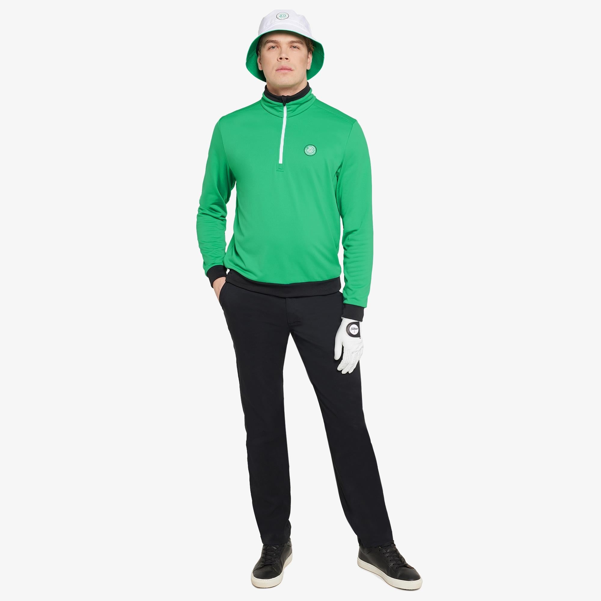 Galvin Green Dario Insula Mens Golf Mid Layer Golf Green/White