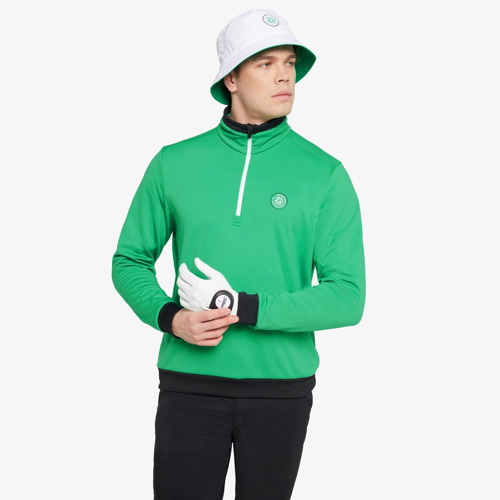 Galvin Green Dario Insula Mens Golf Mid Layer Golf Green/White