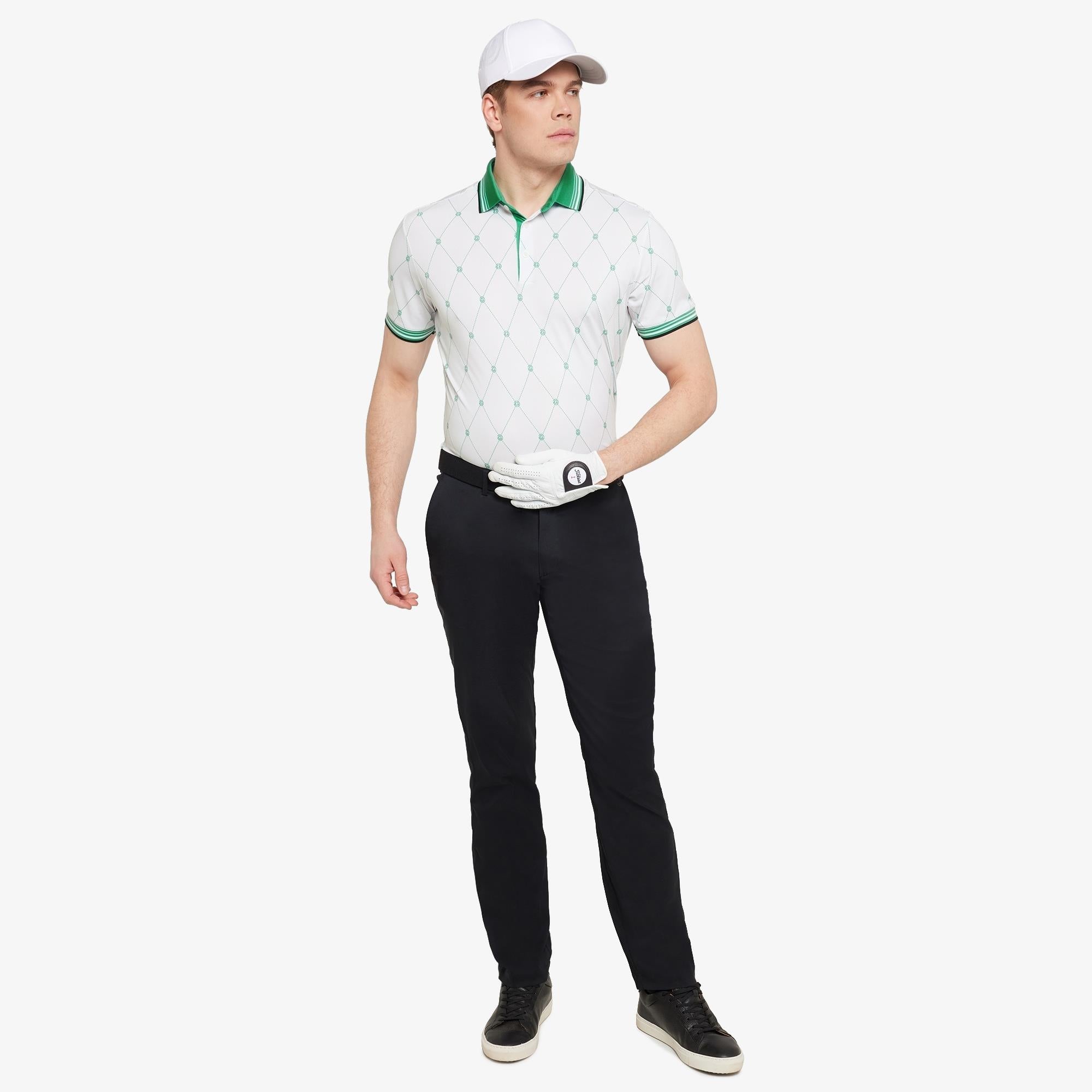 Galvin Green Miguel Ventil8+ Mens Golf Polo Shirt White/Golf Green