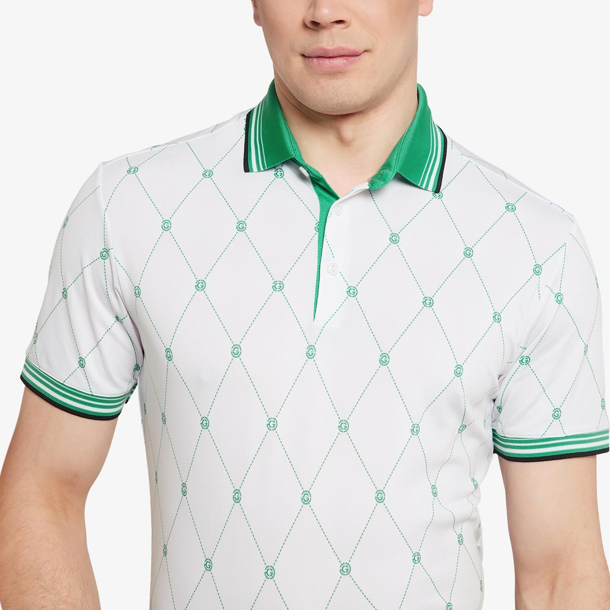 Galvin Green Miguel Ventil8+ Mens Golf Polo Shirt White/Golf Green