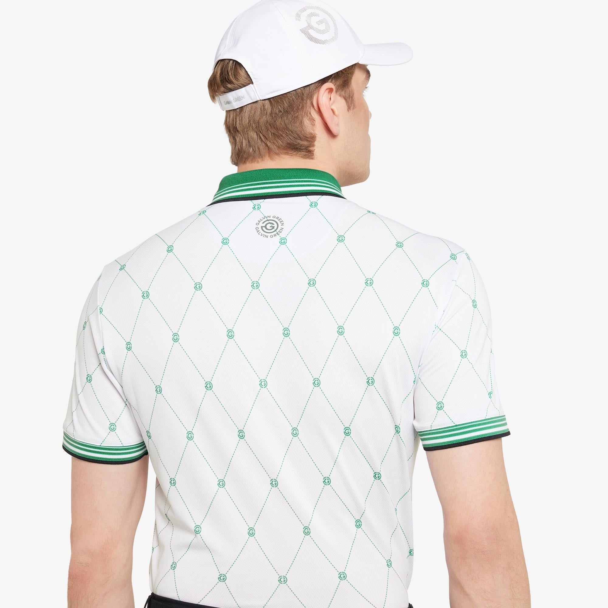 Galvin Green Miguel Ventil8+ Mens Golf Polo Shirt White/Golf Green