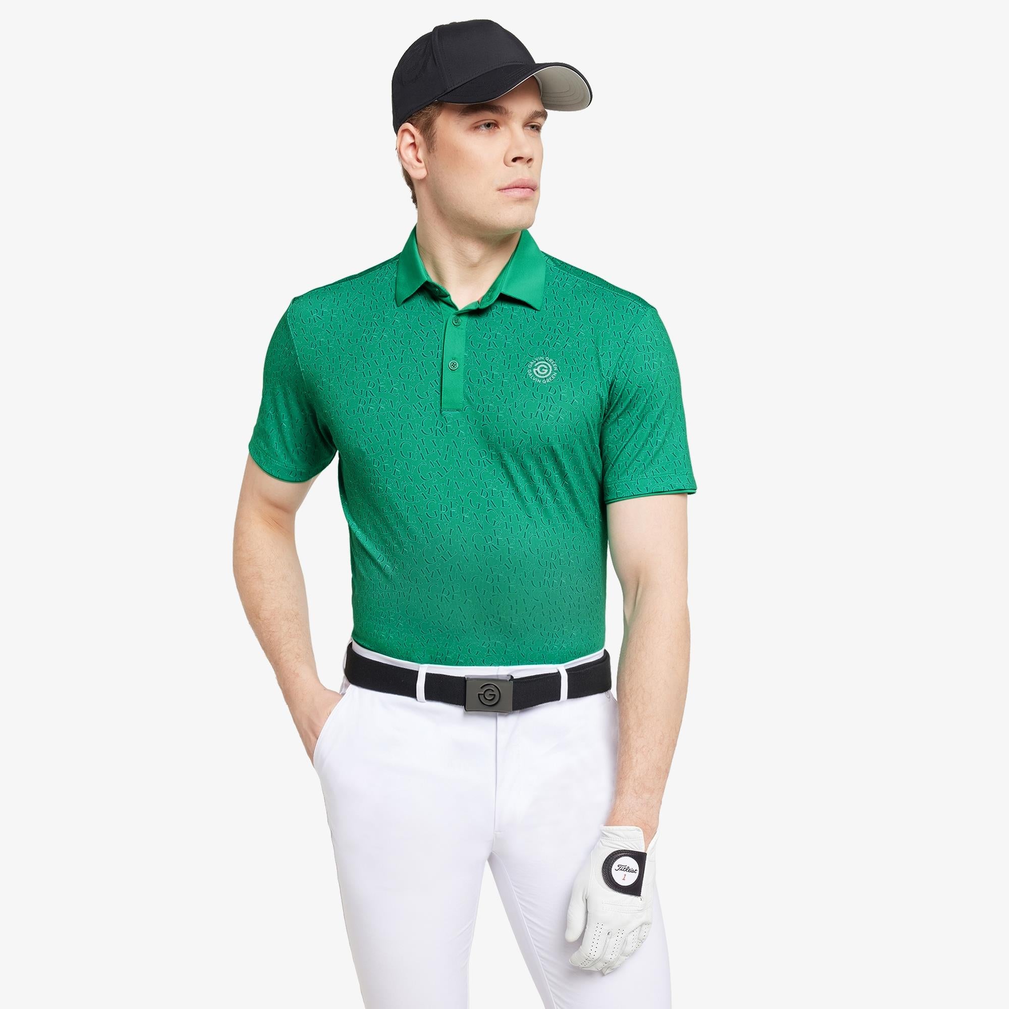 Galvin Green Milton Ventil8+ Mens Golf Polo Shirt Golf Green/White