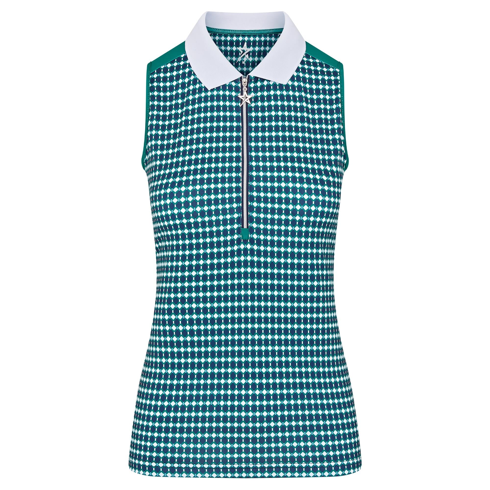 Swing Out Sister Beth Pattern Ladies Golf Polo Shirt Aquatic Awe