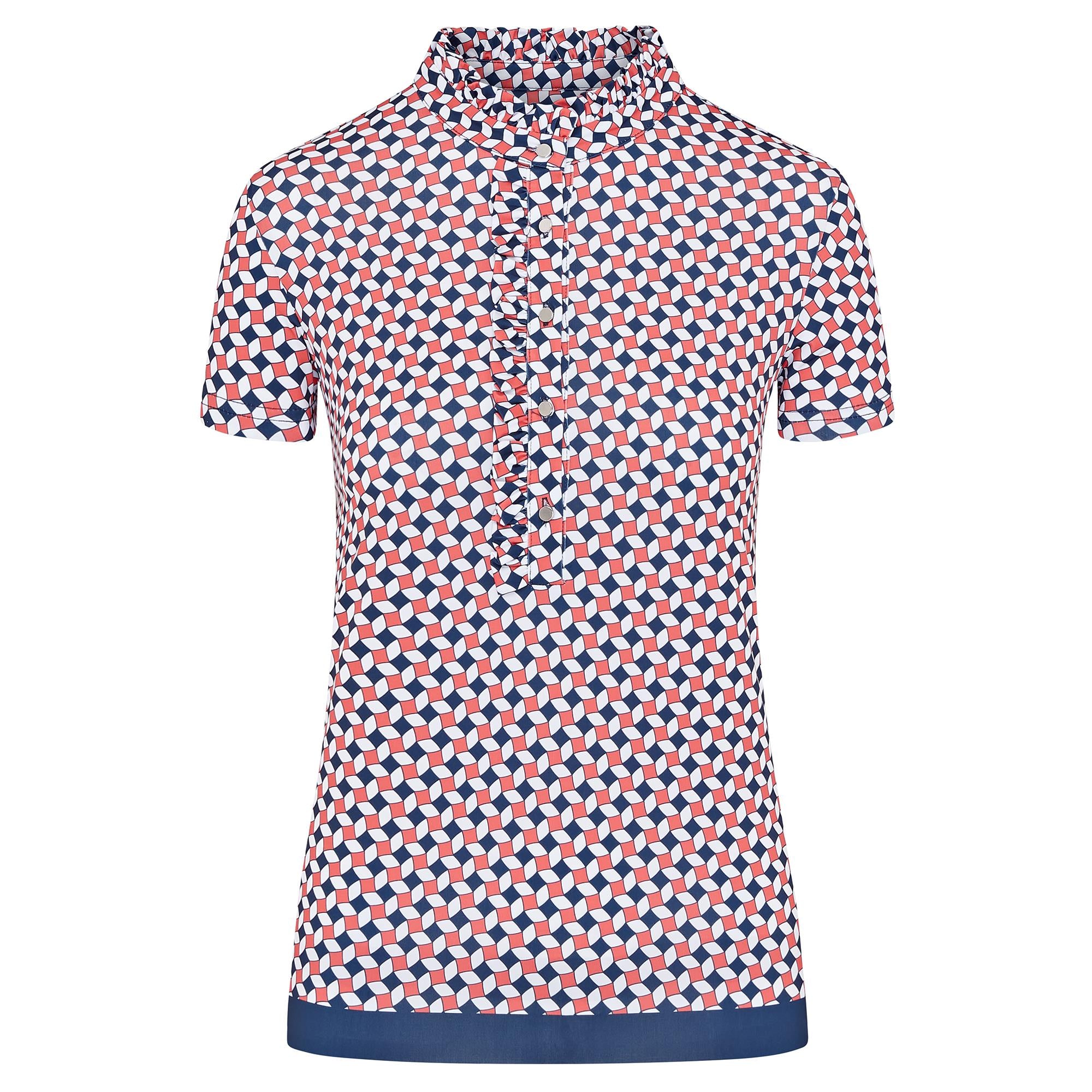 Swing Out Sister Leona Pattern Frill Ladies Golf Polo Shirt Jumping Beans