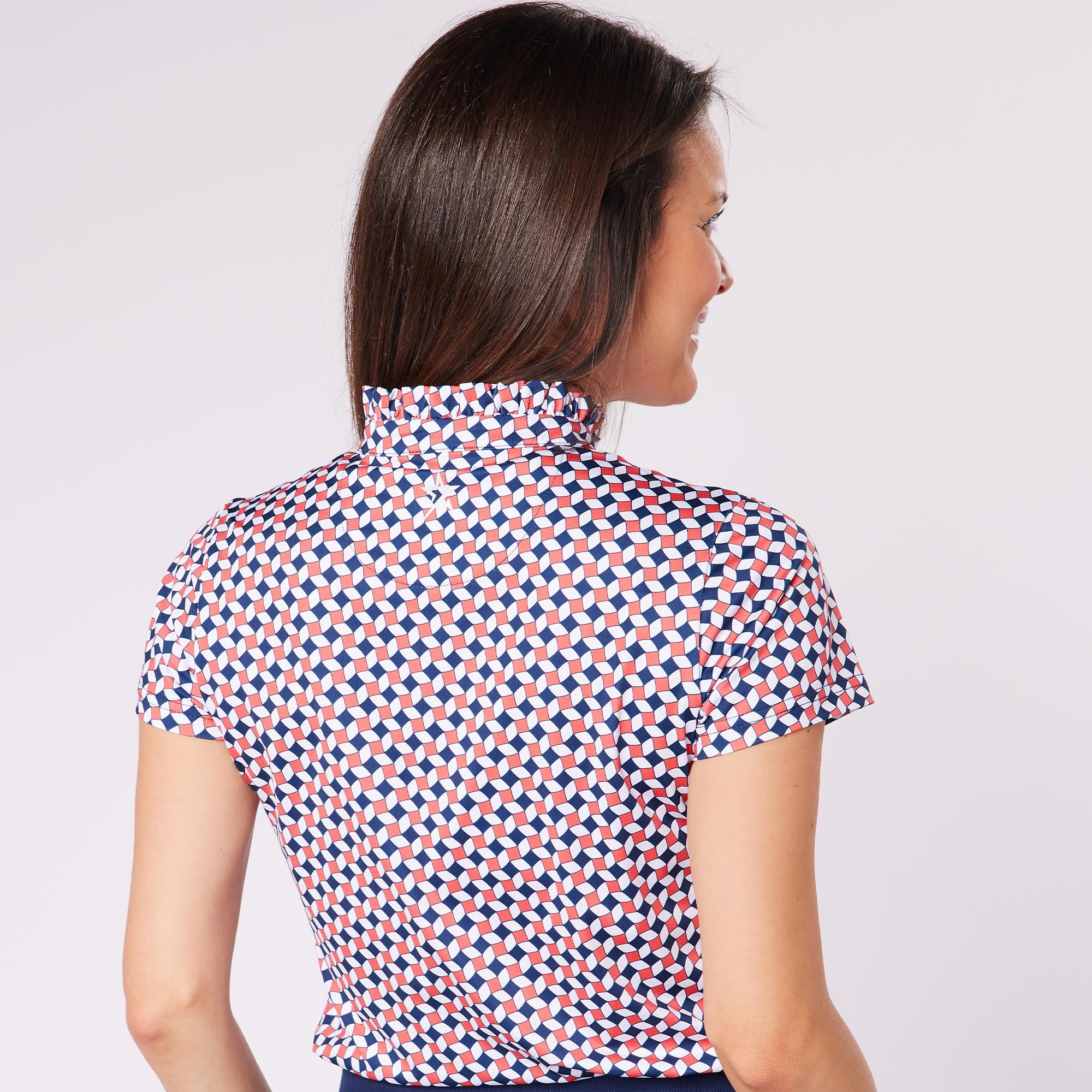 Swing Out Sister Leona Pattern Frill Ladies Golf Polo Shirt Jumping Beans