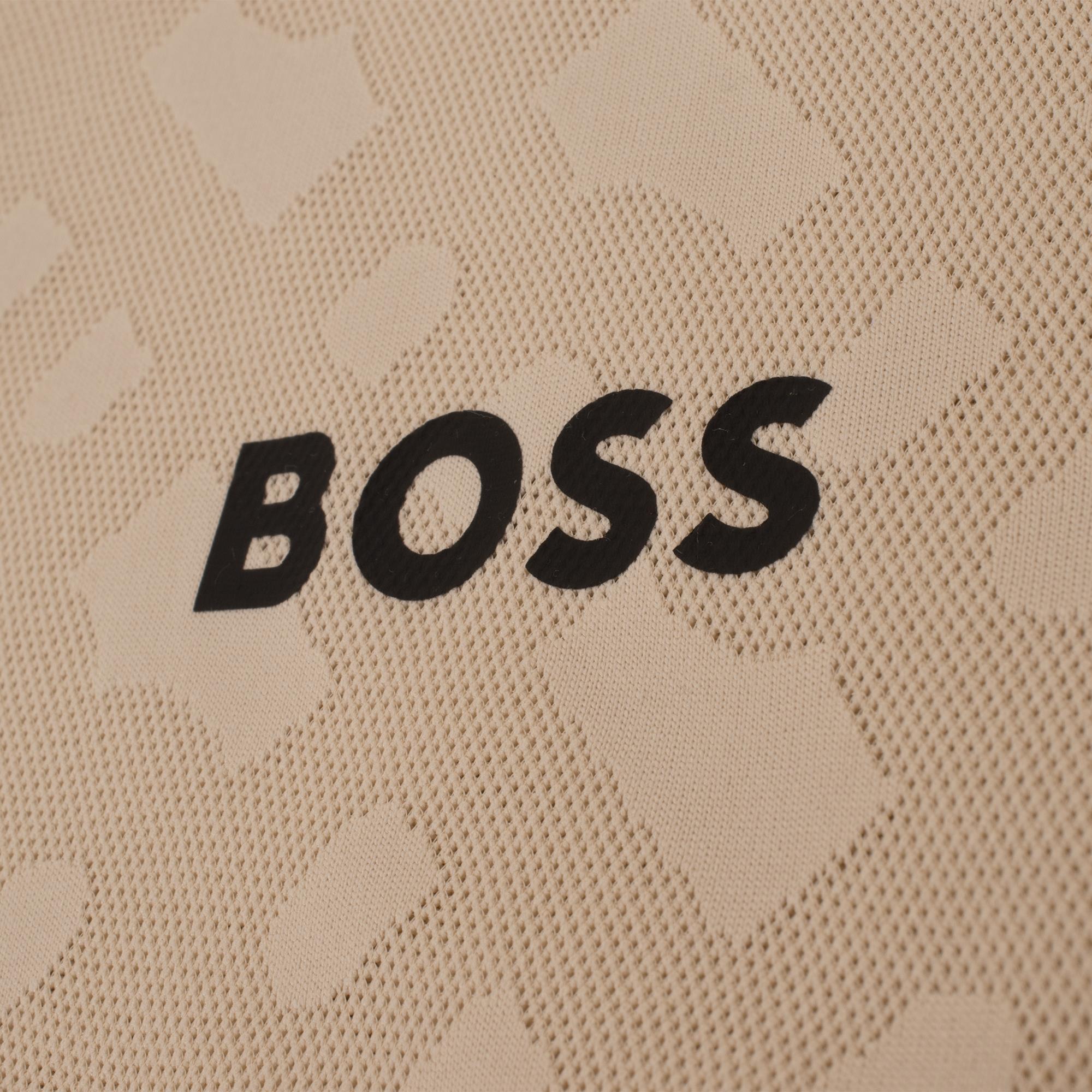 Boss Paddy Philix TOC Jaquard Mens Polo Shirt Open Beige