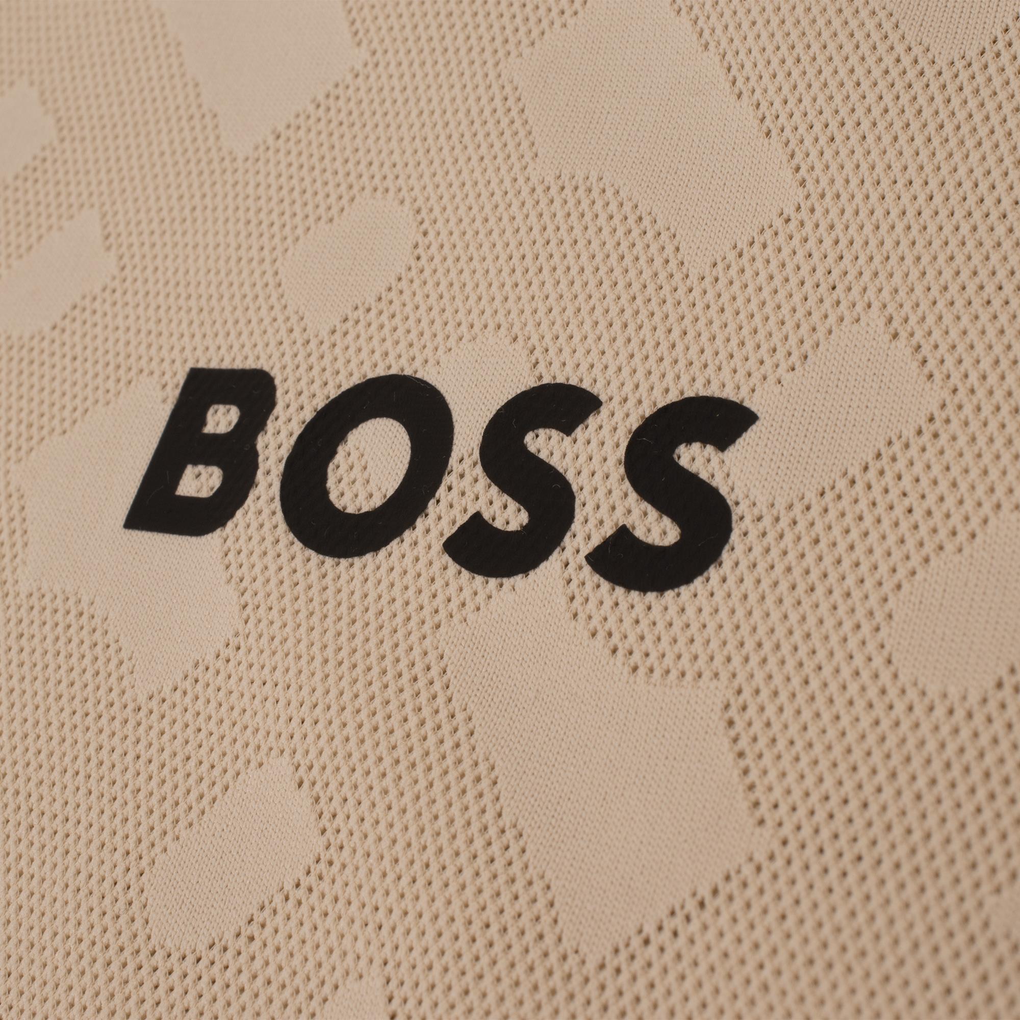 Boss Paddy Philix TOC Jaquard Mens Polo Shirt Open Beige