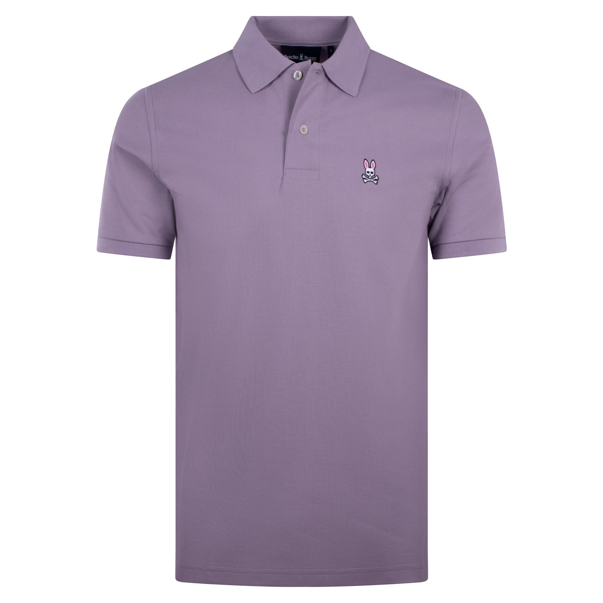 Psycho Bunny Classic Pique Polo Shirt Lavender Grey
