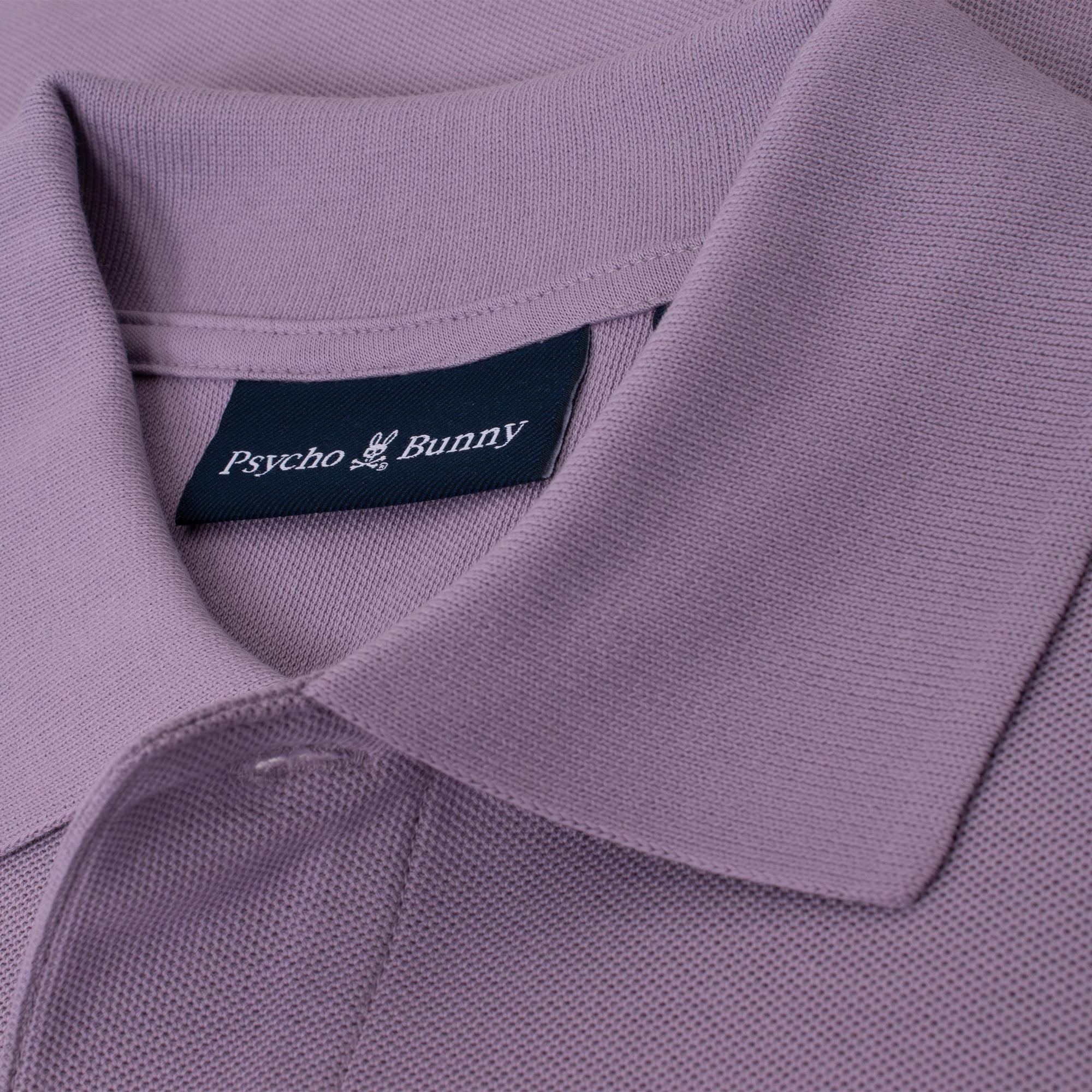 Psycho Bunny Classic Pique Polo Shirt Lavender Grey