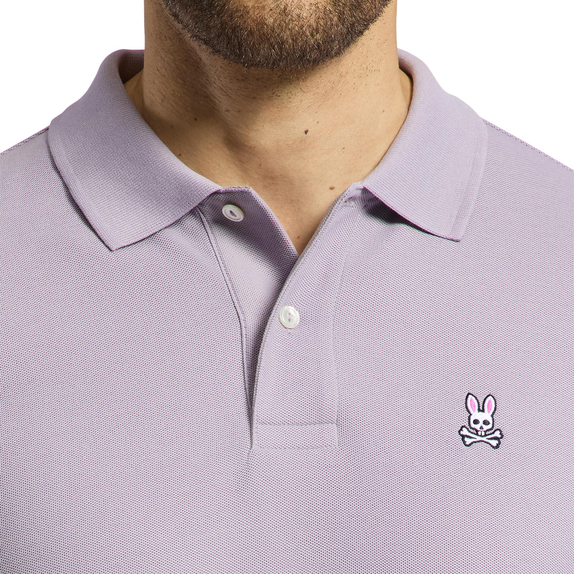 Psycho Bunny Classic Pique Polo Shirt Lavender Grey