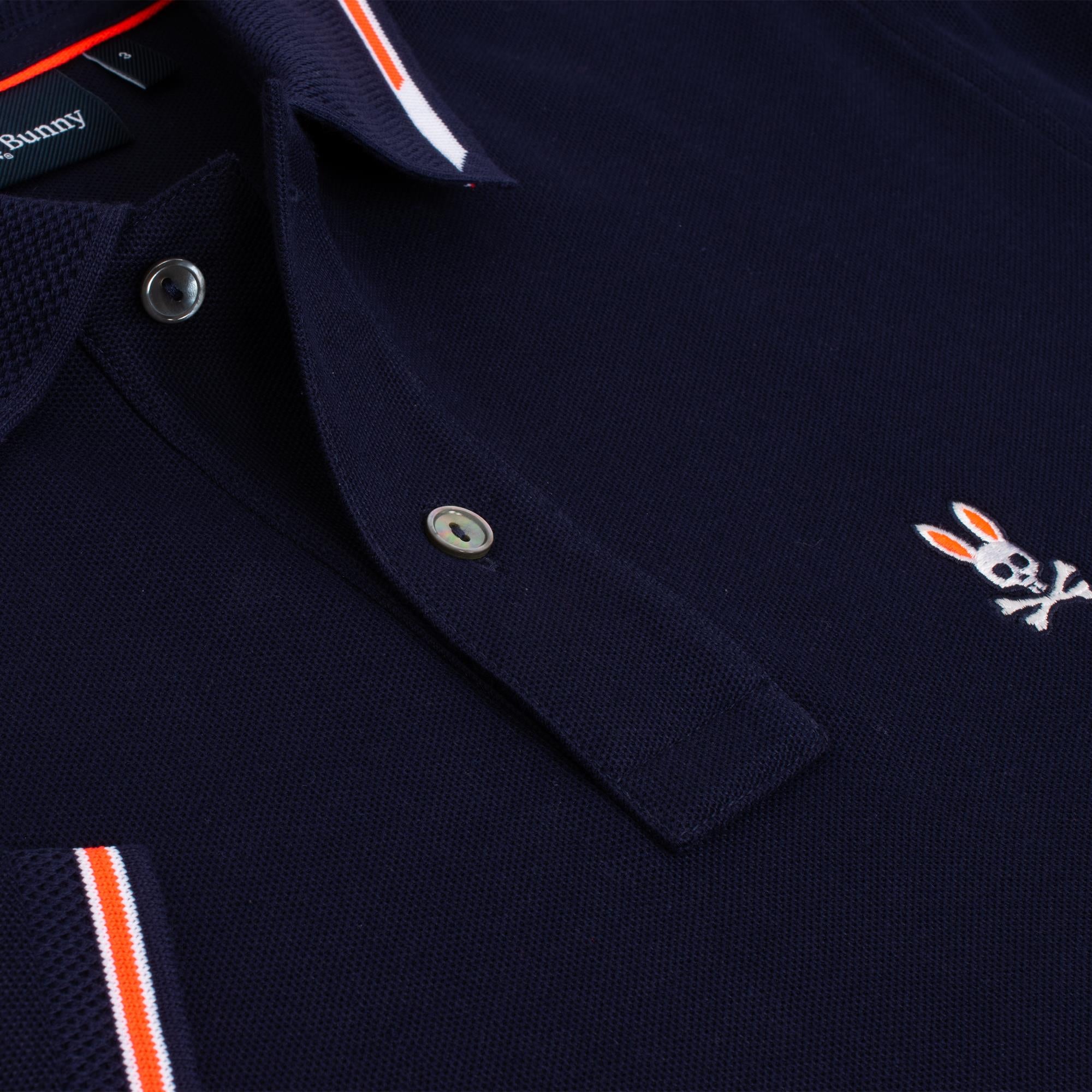 Psycho Bunny Stirling Pique Polo Shirt Evening Blue