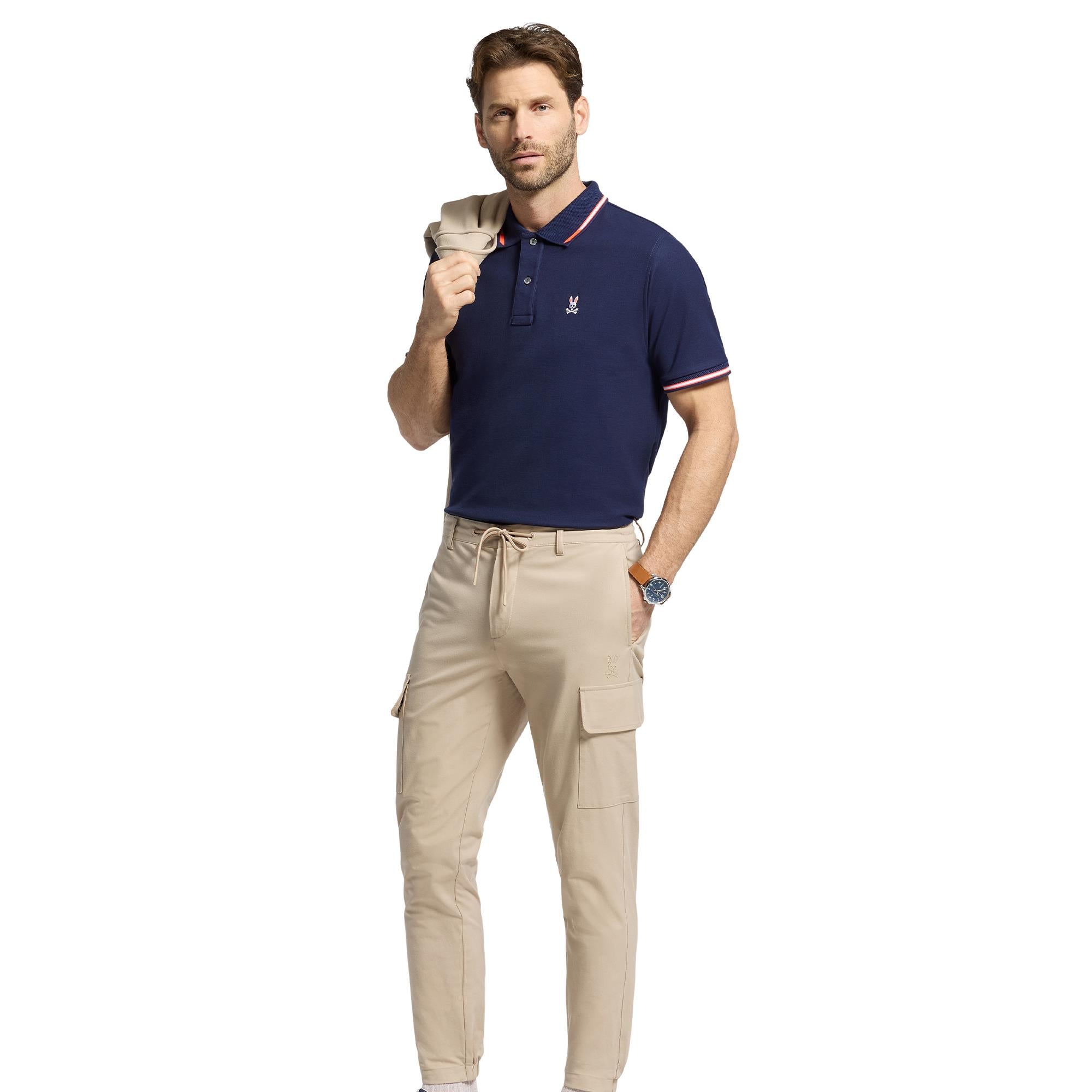 Psycho Bunny Stirling Pique Polo Shirt Evening Blue