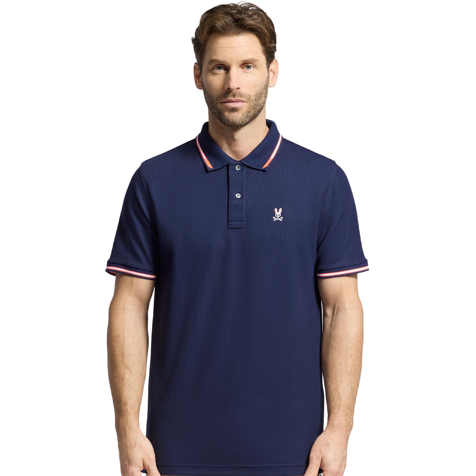 Psycho Bunny Stirling Pique Polo Shirt Evening Blue