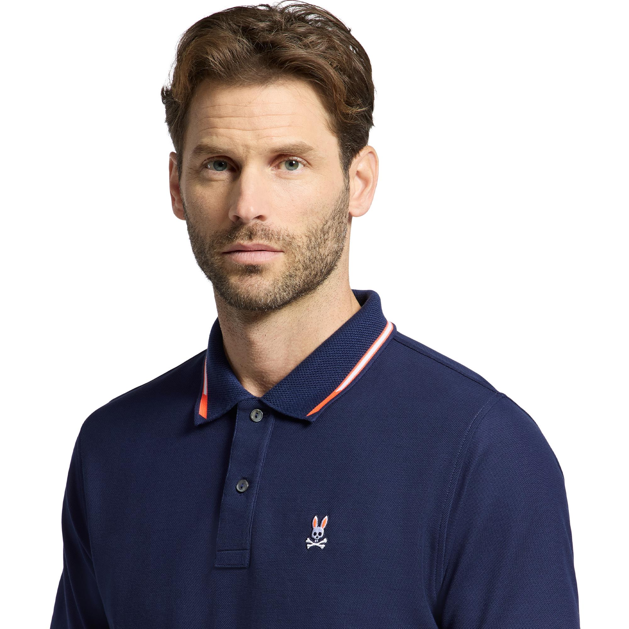 Psycho Bunny Stirling Pique Polo Shirt Evening Blue