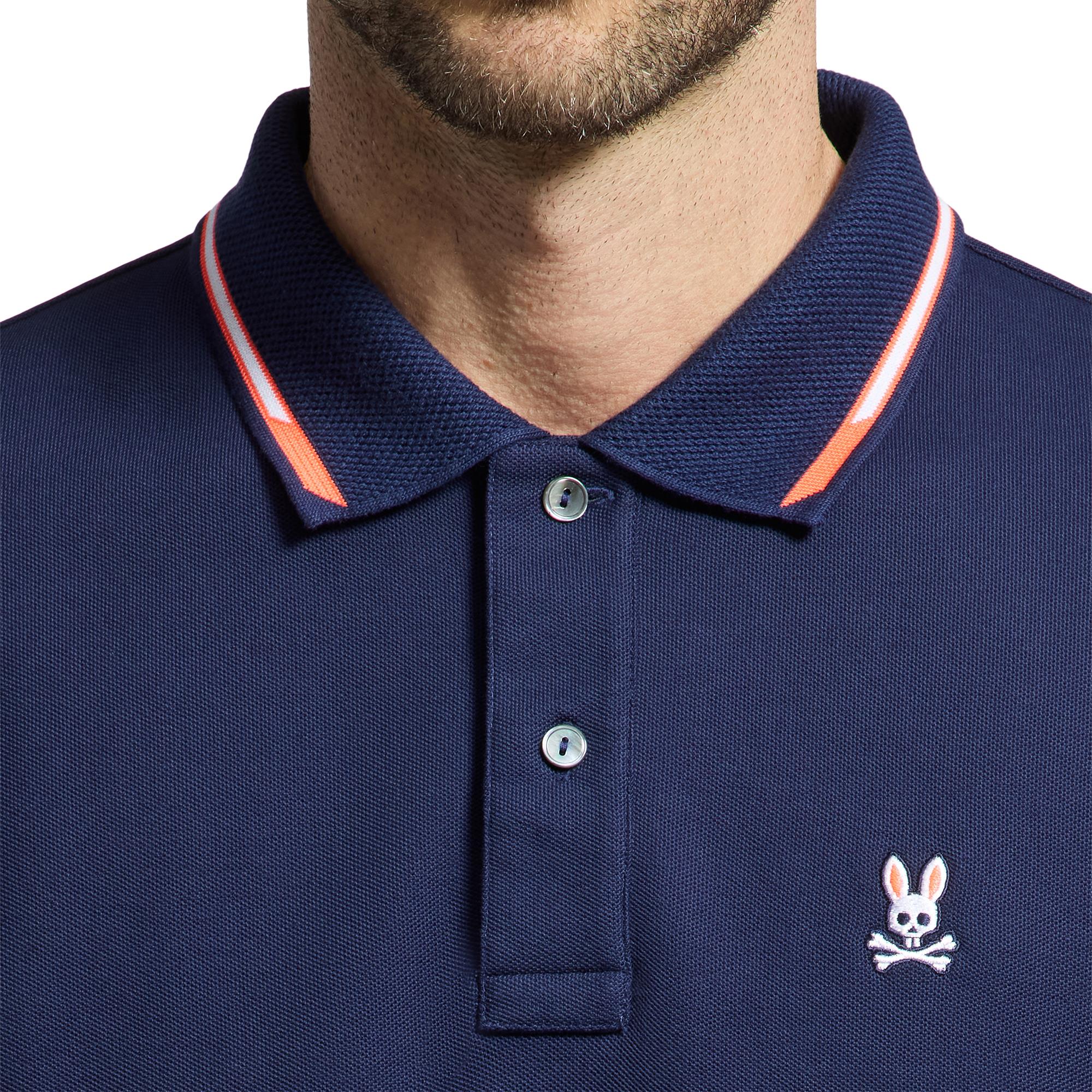 Psycho Bunny Stirling Pique Polo Shirt Evening Blue