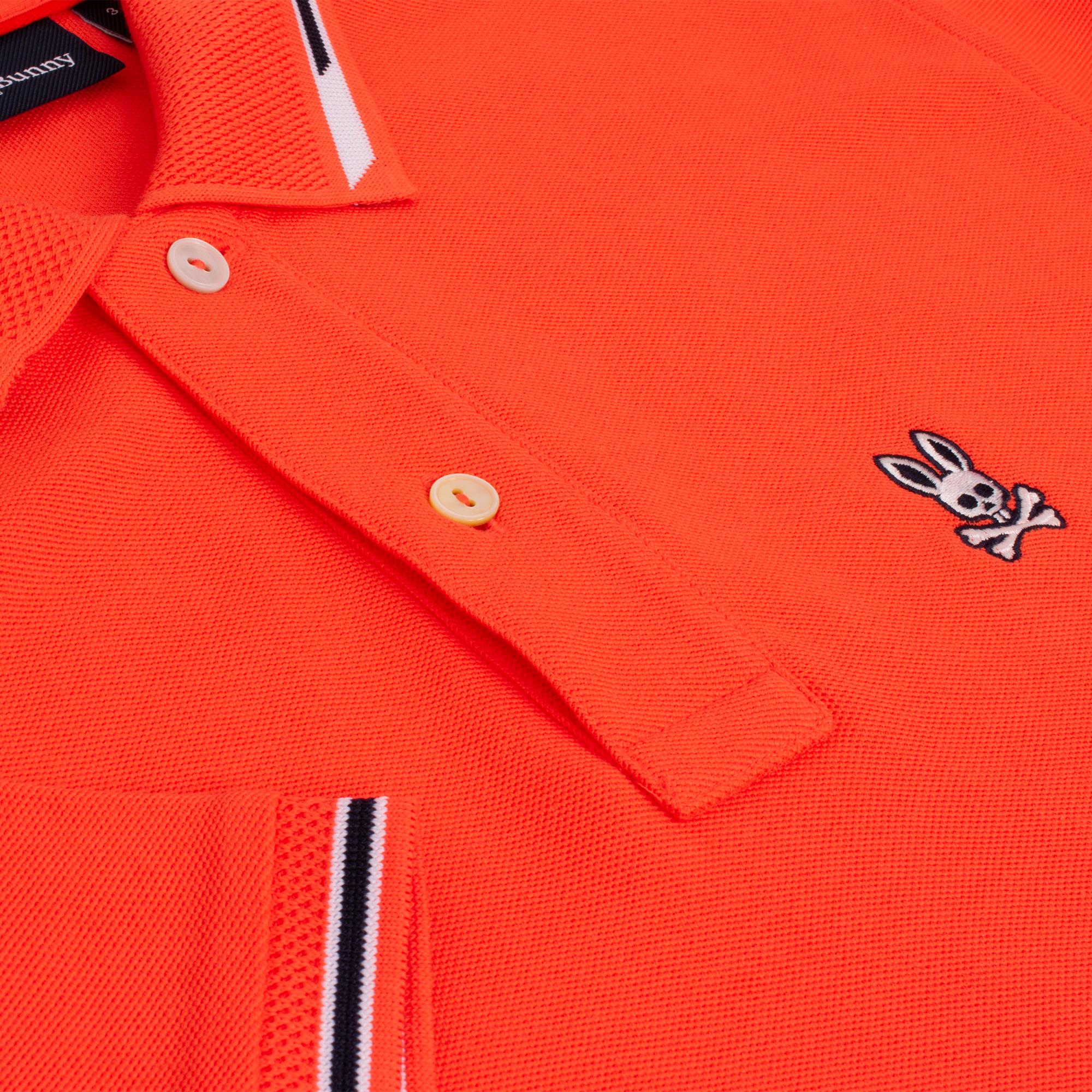 Psycho Bunny Stirling Pique Polo Shirt Hot Coral