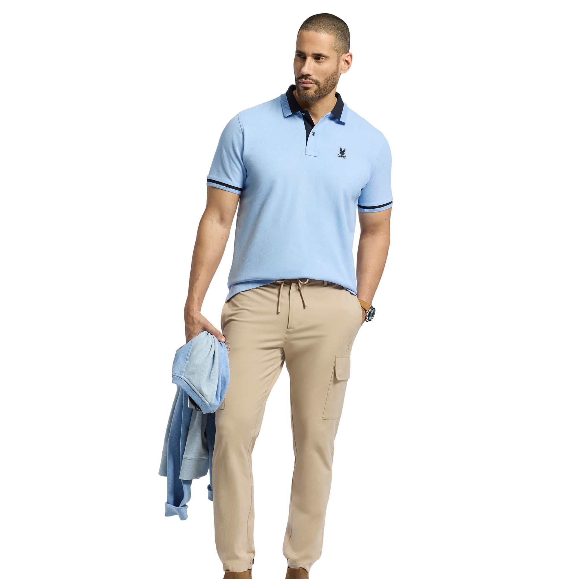 Psycho Bunny Newman Pique Polo Shirt Serenity