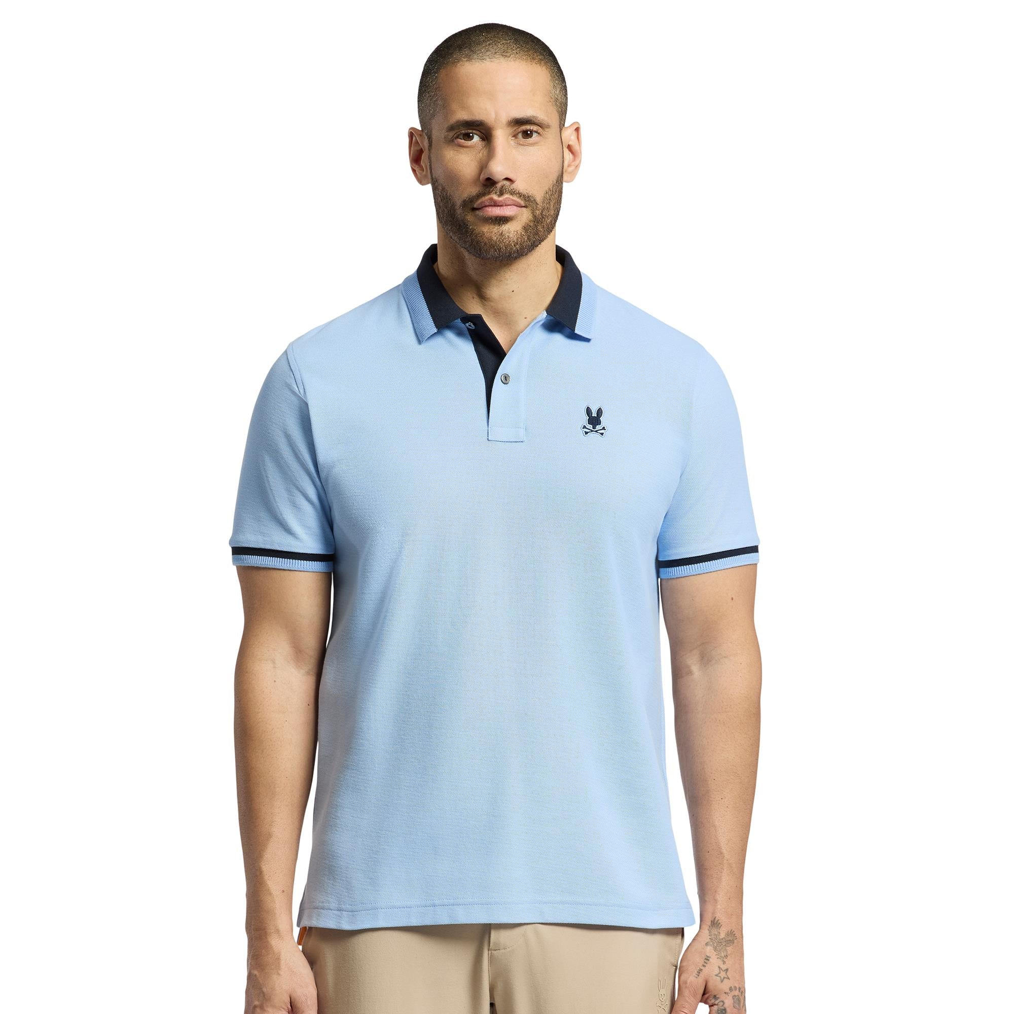 Psycho Bunny Newman Pique Polo Shirt Serenity