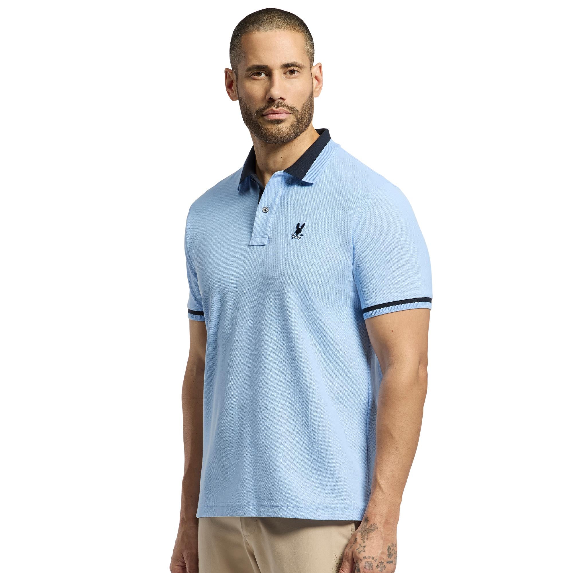 Psycho Bunny Newman Pique Polo Shirt Serenity