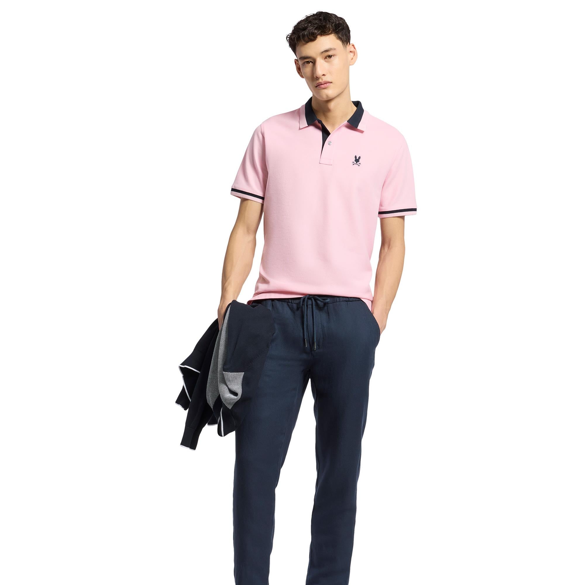 Psycho Bunny Newman Pique Polo Shirt Romance Rose