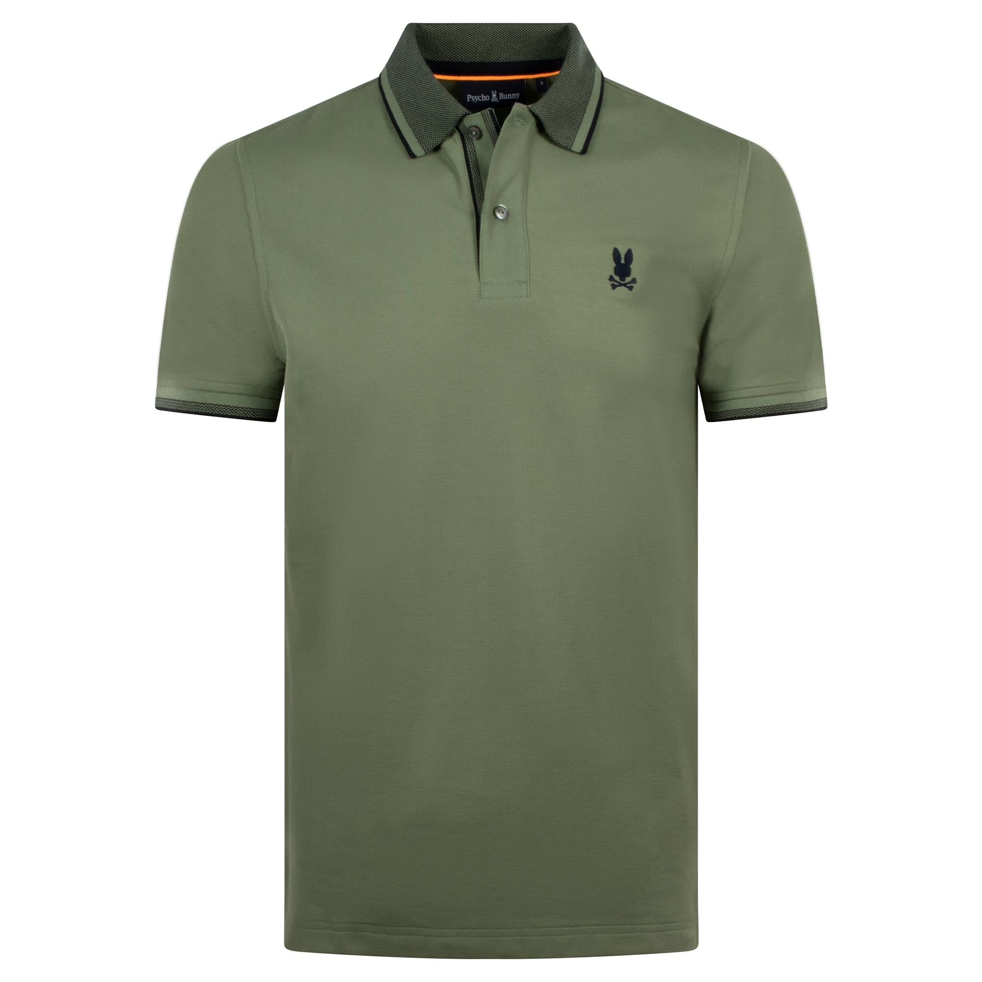 Psycho Bunny Evandale Oxford Collar Pique Polo Shirt Sea Spray