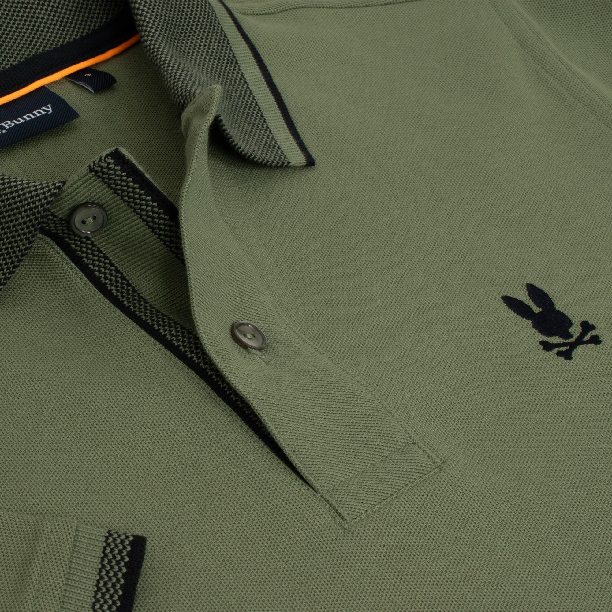 Psycho Bunny Evandale Oxford Collar Pique Polo Shirt Sea Spray