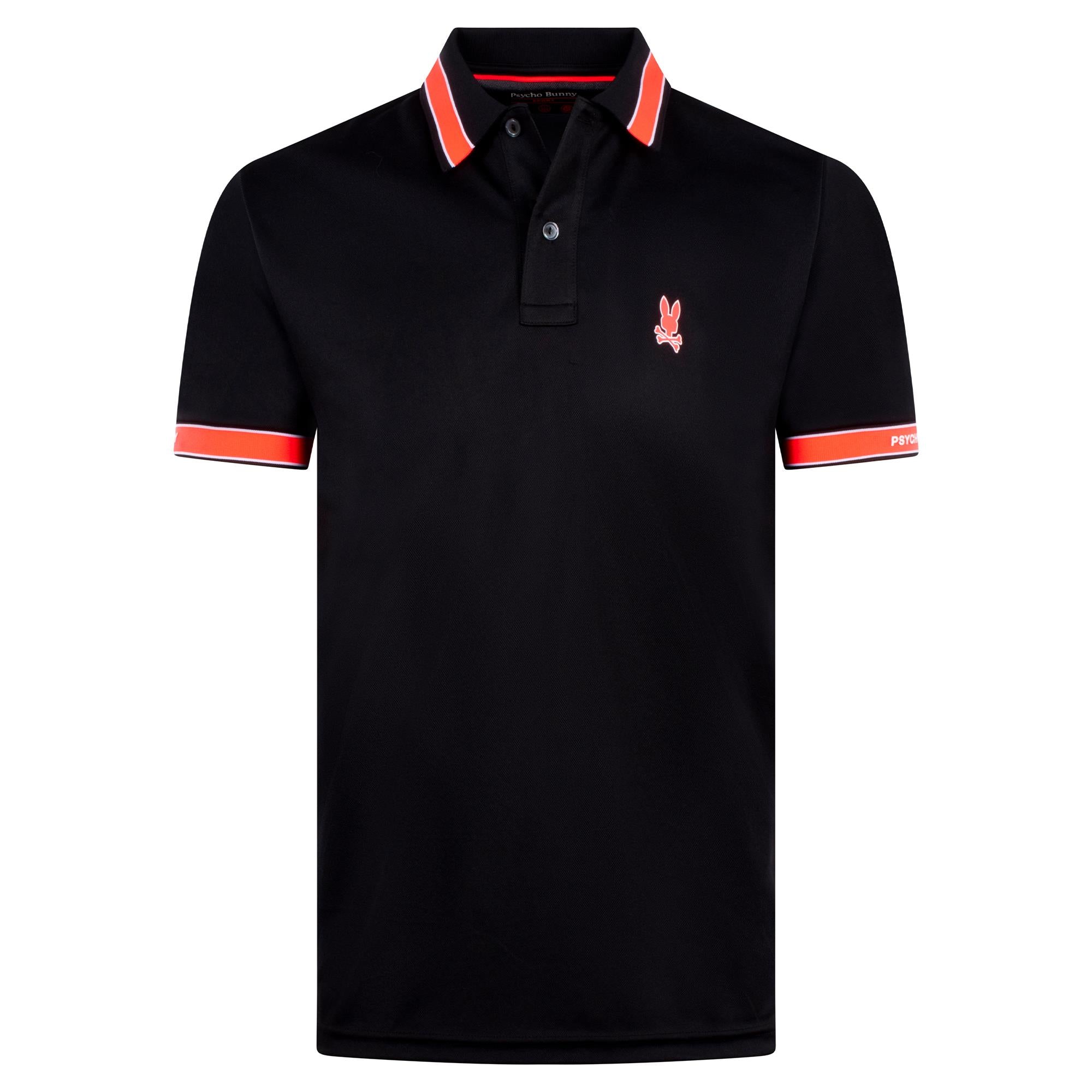 Psycho Bunny Forrest Sport Pique Polo Shirt Black