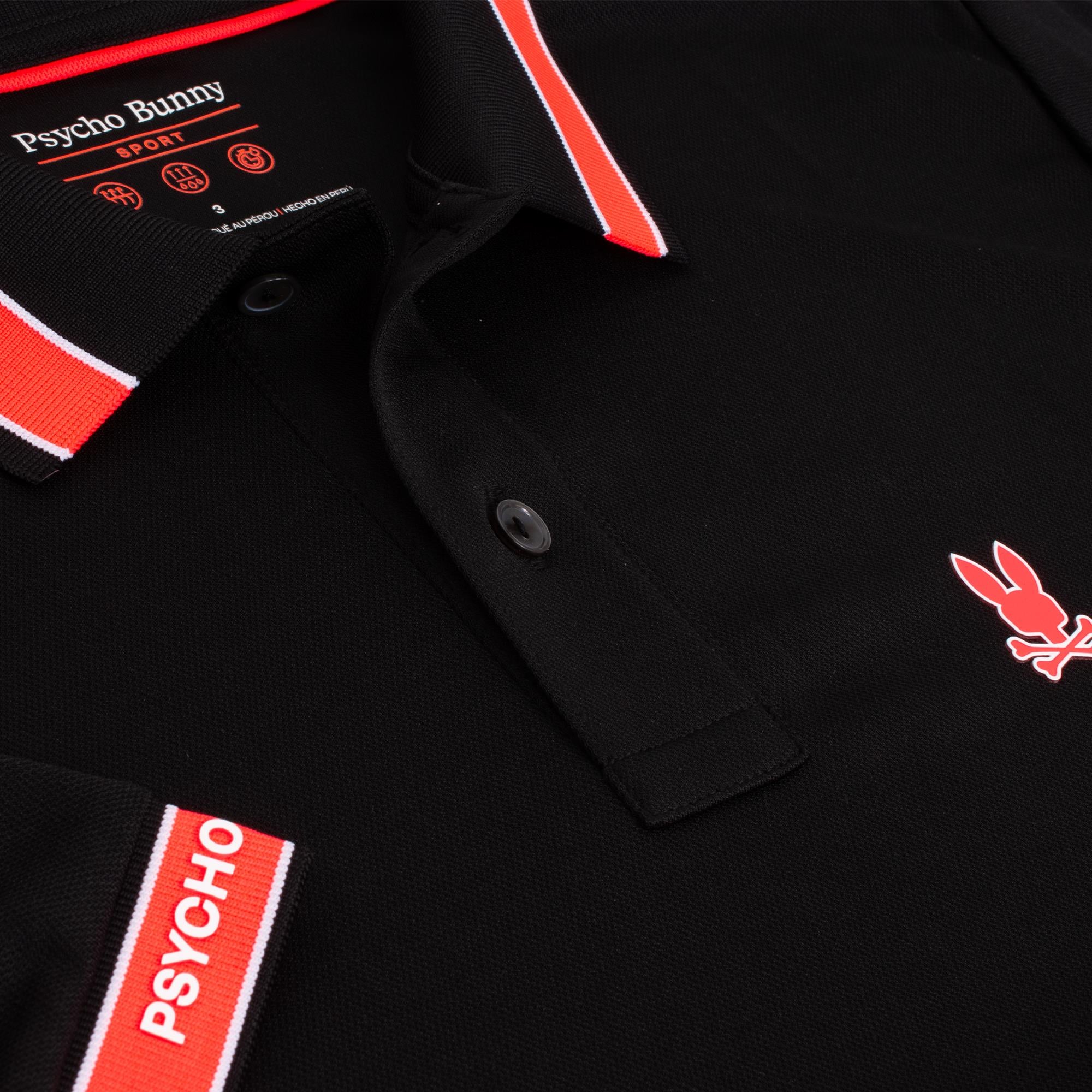 Psycho Bunny Forrest Sport Pique Polo Shirt Black