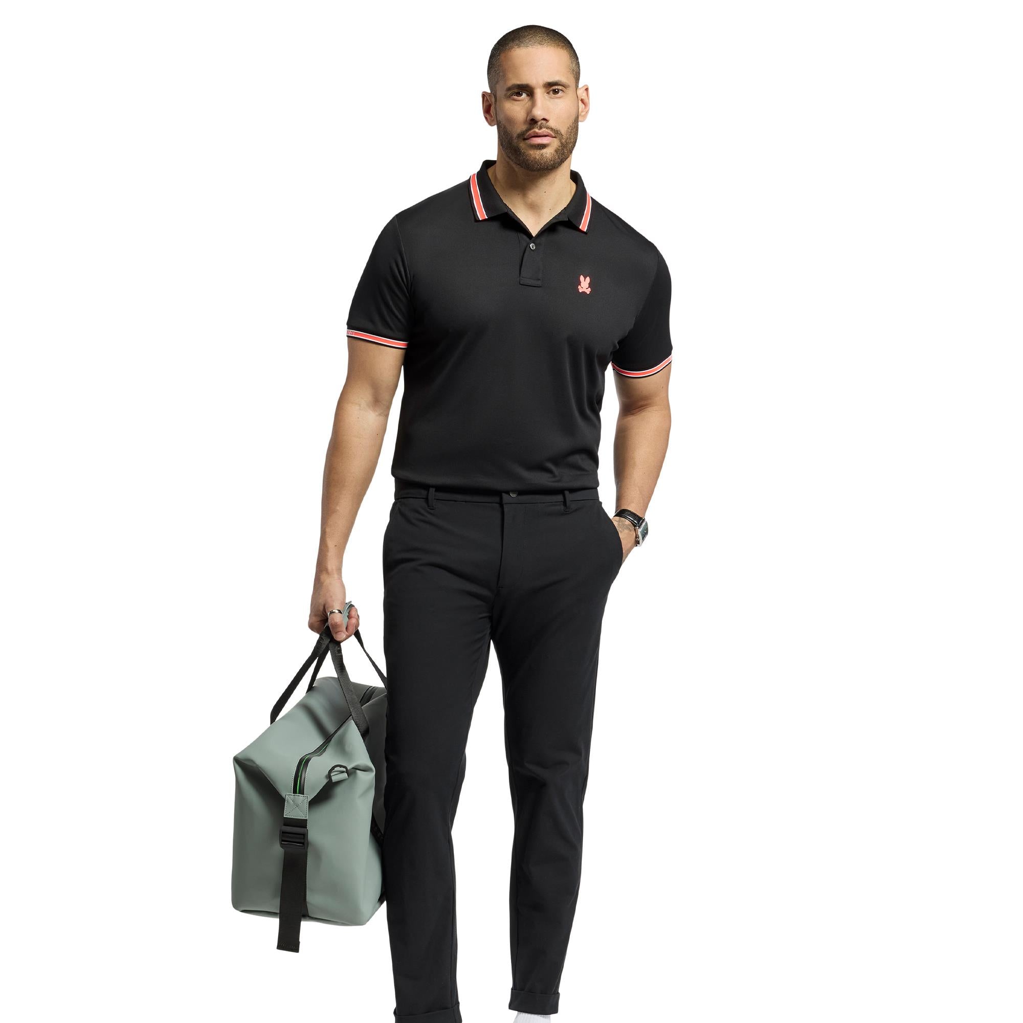 Psycho Bunny Forrest Sport Pique Polo Shirt Black