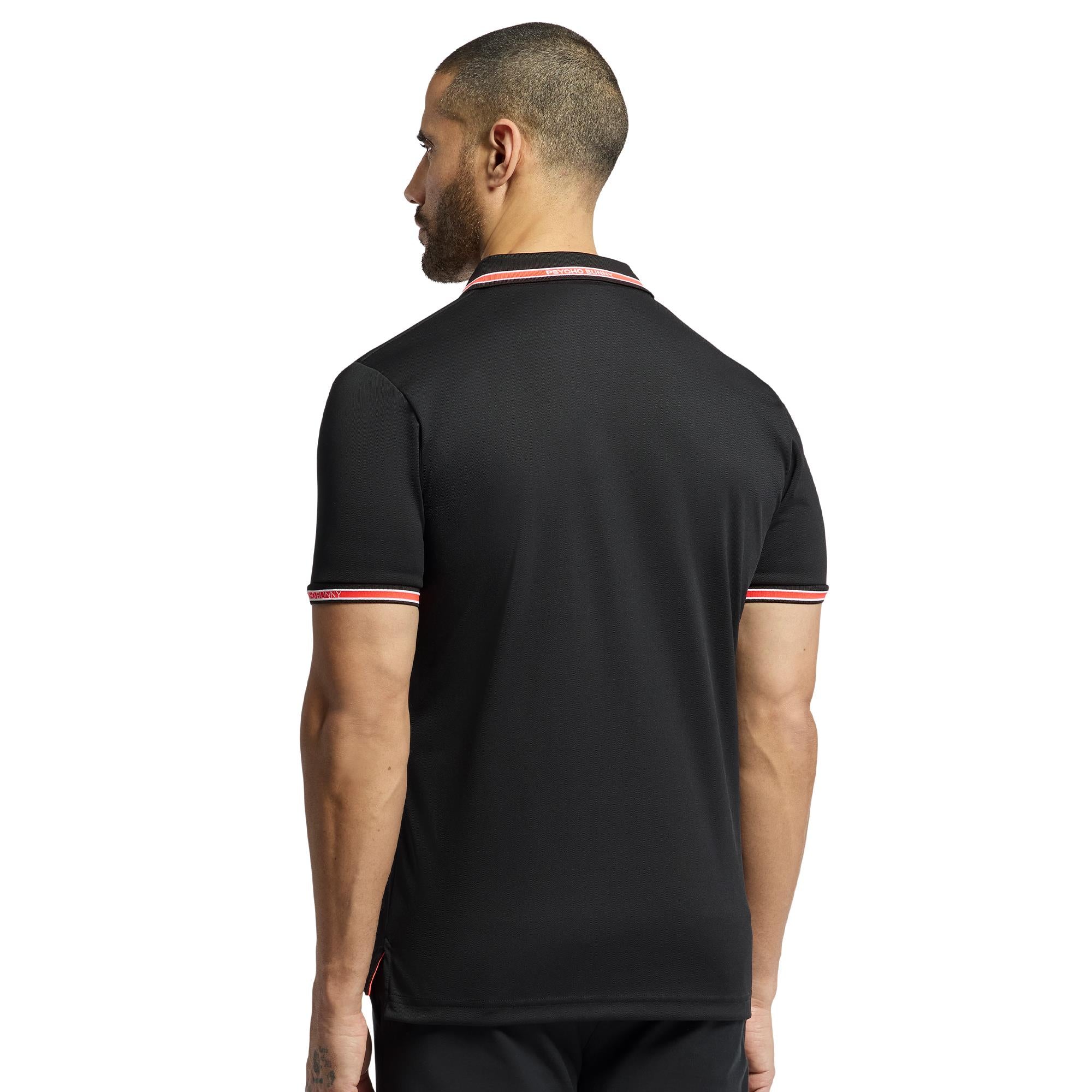 Psycho Bunny Forrest Sport Pique Polo Shirt Black