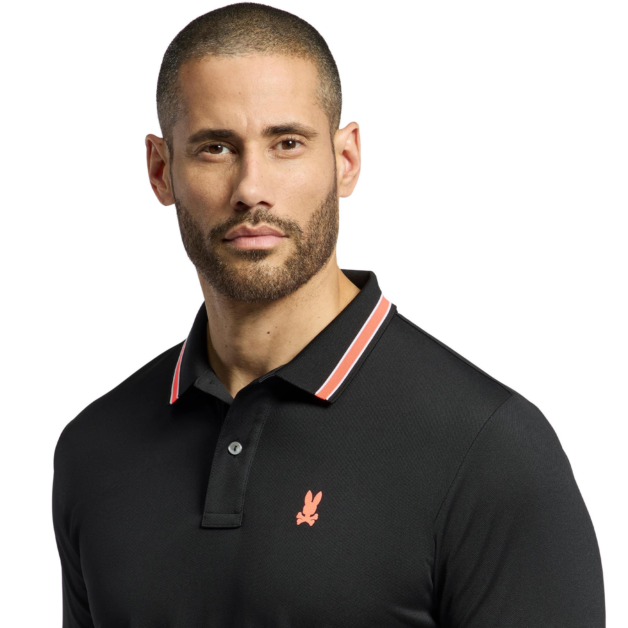 Psycho Bunny Forrest Sport Pique Polo Shirt Black