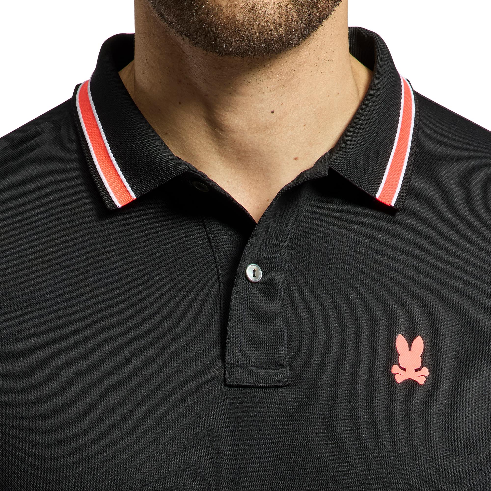 Psycho Bunny Forrest Sport Pique Polo Shirt Black