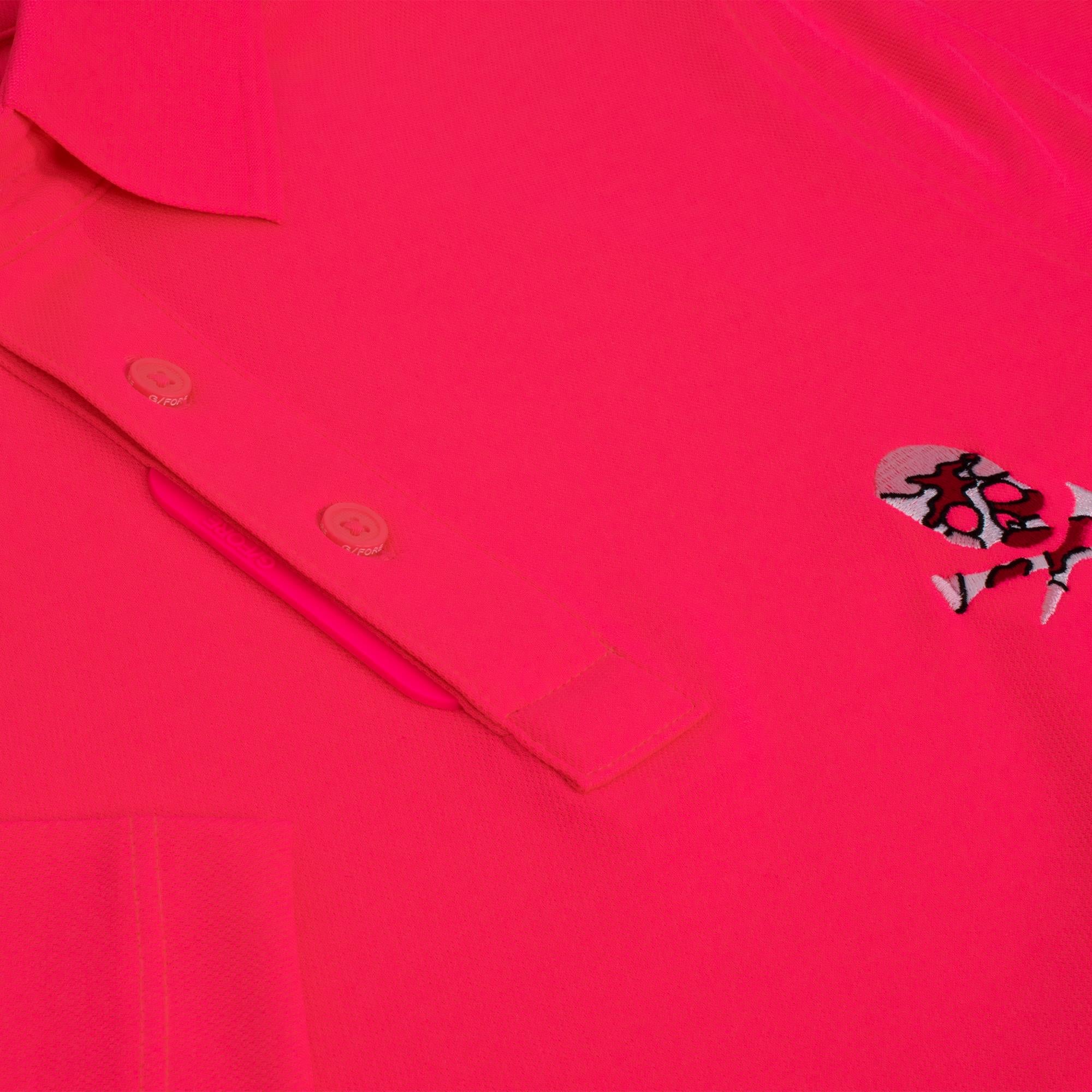 G/FORE Essential Performance Pique Mens Golf Polo Shirt Knockout Pink