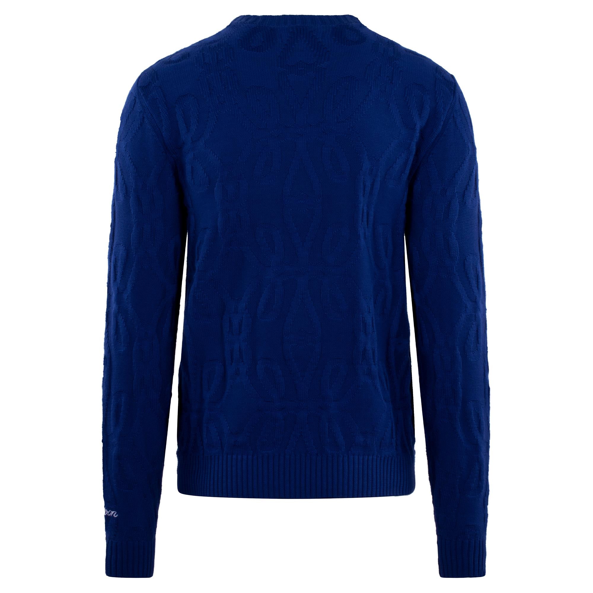 Malbon Golf Monaco Knit Sweater Blue