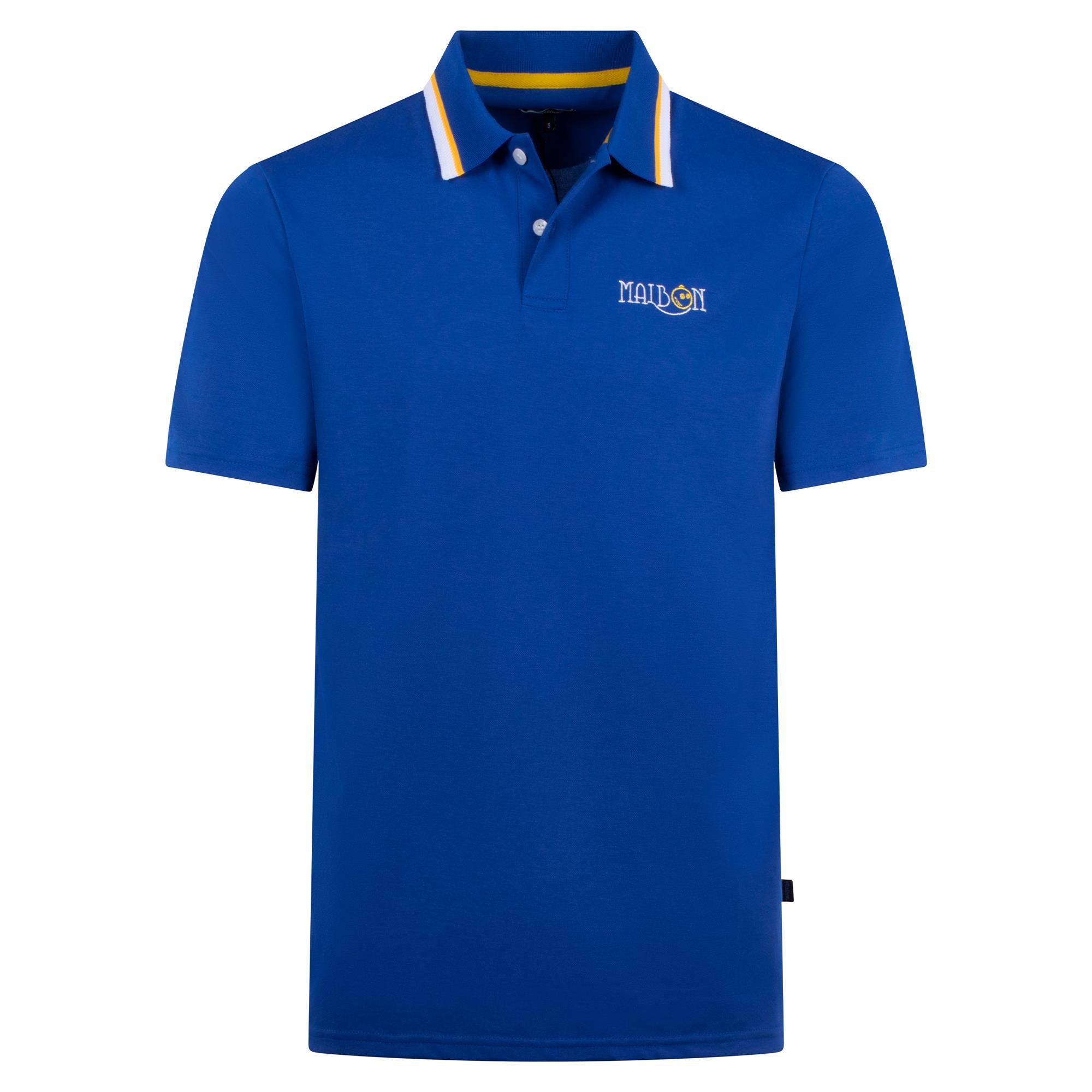 Malbon Golf Grasse Pique Polo Blue
