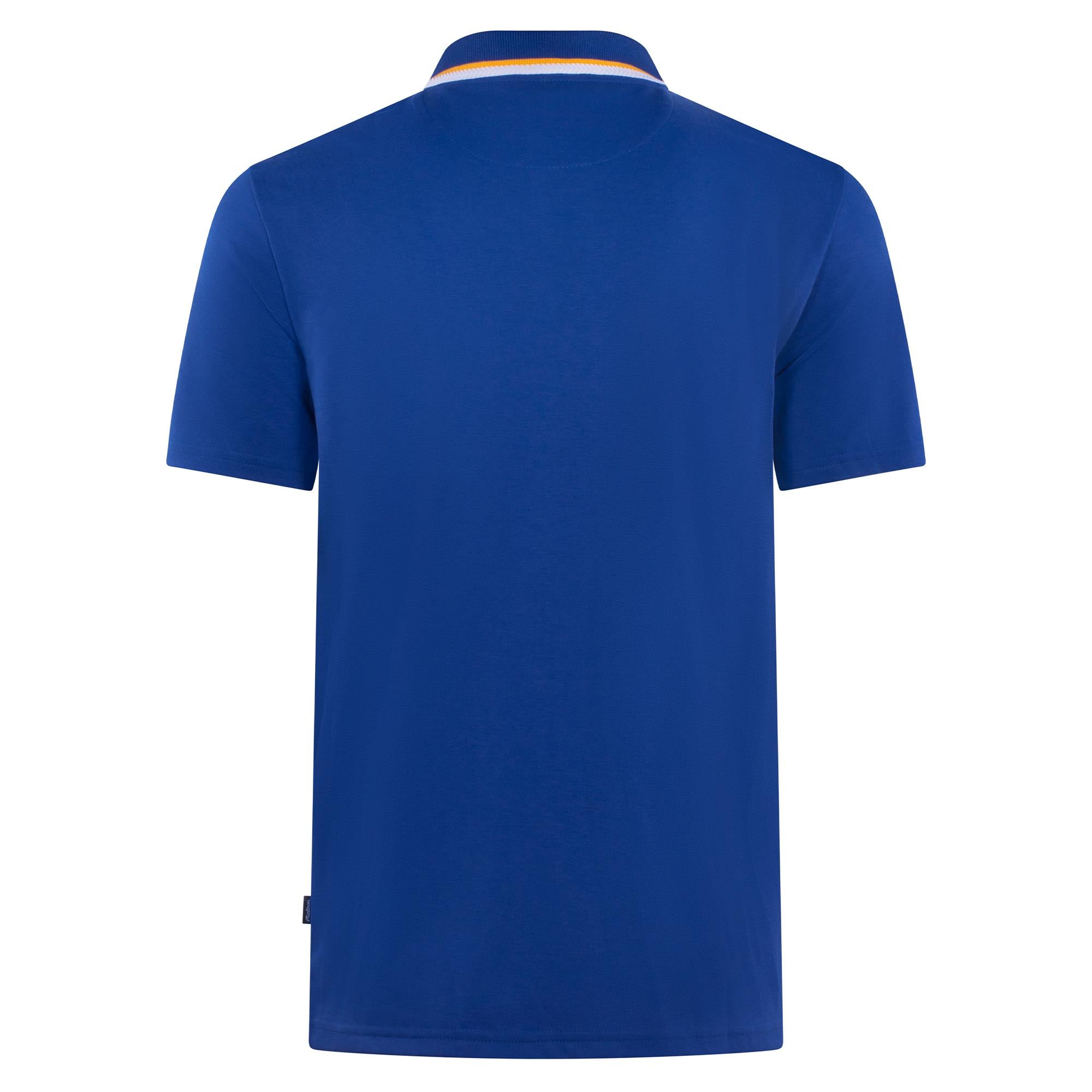 Malbon Golf Grasse Pique Polo Blue