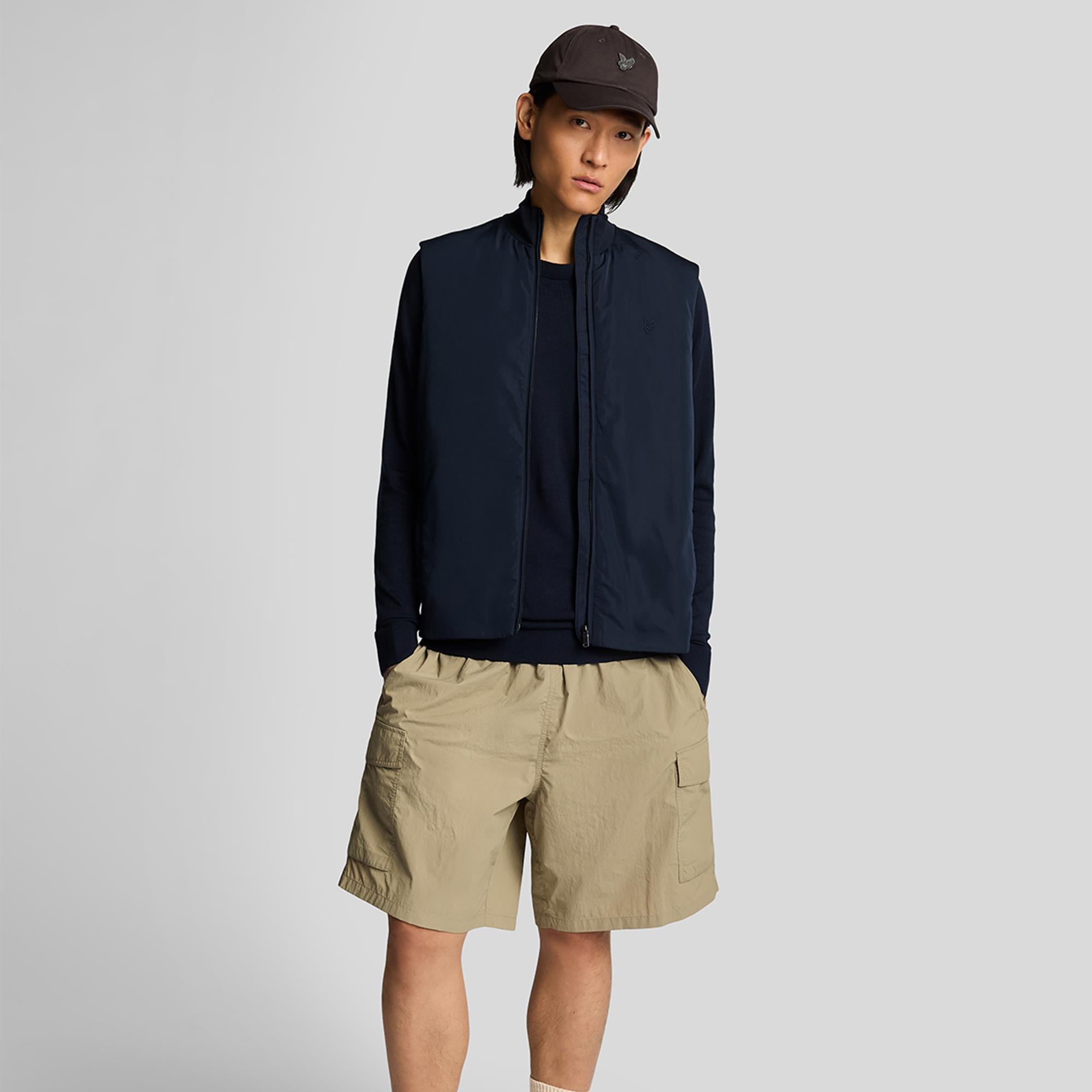 Lyle & Scott Tonal Hybrid Gilet Dark Navy