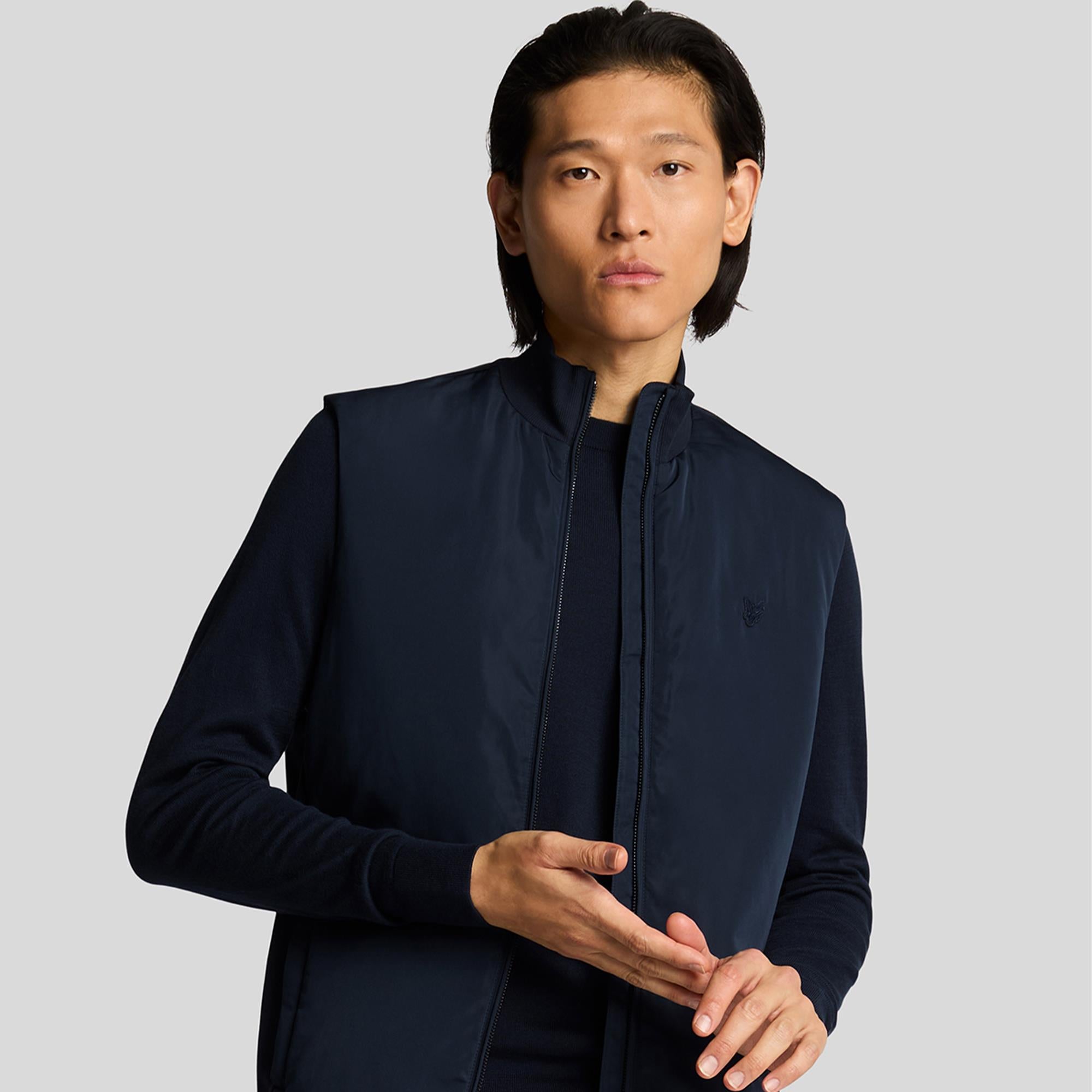 Lyle & Scott Tonal Hybrid Gilet Dark Navy