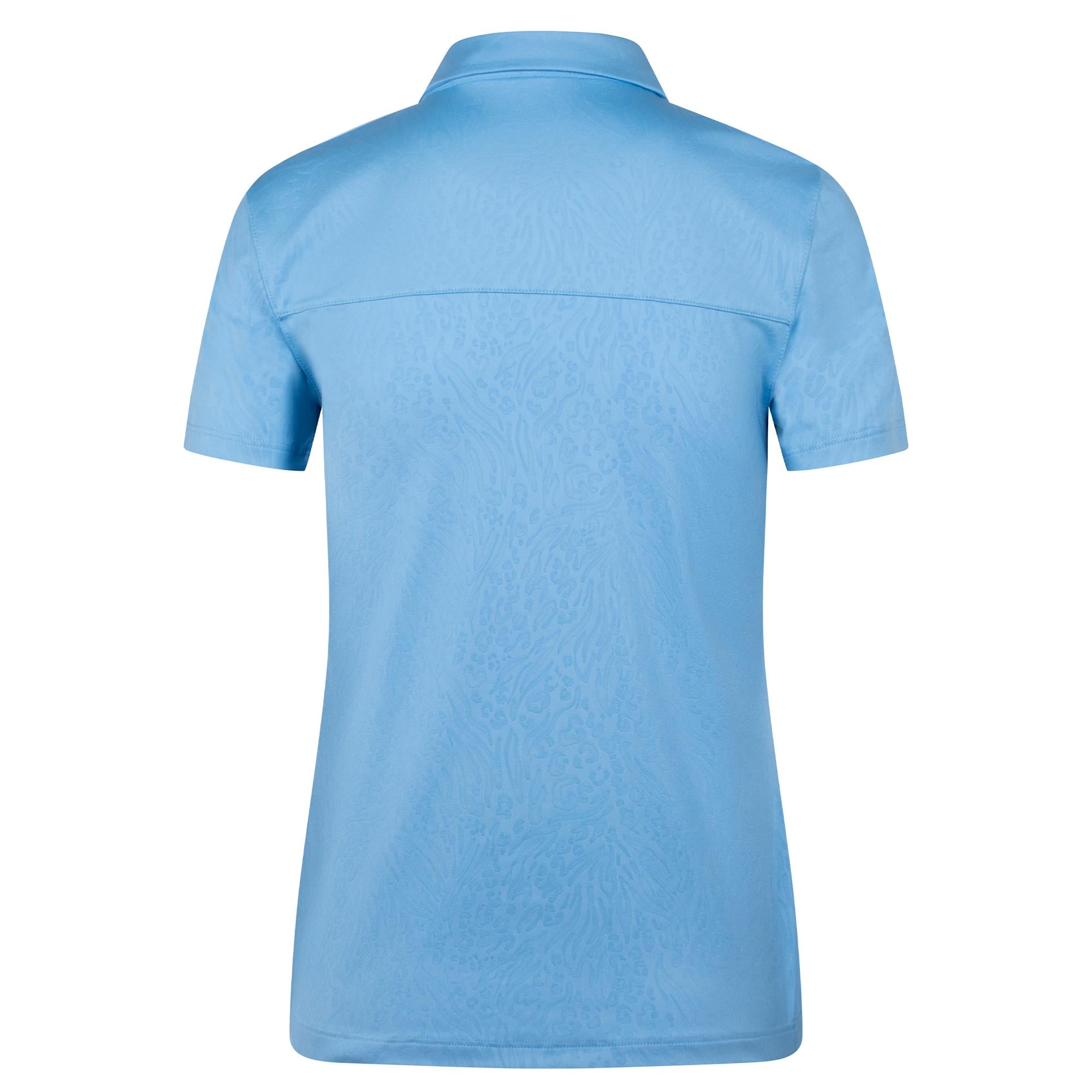 Puma Mattr Animal Deboss Ladies Golf Polo Shirt Light Blue