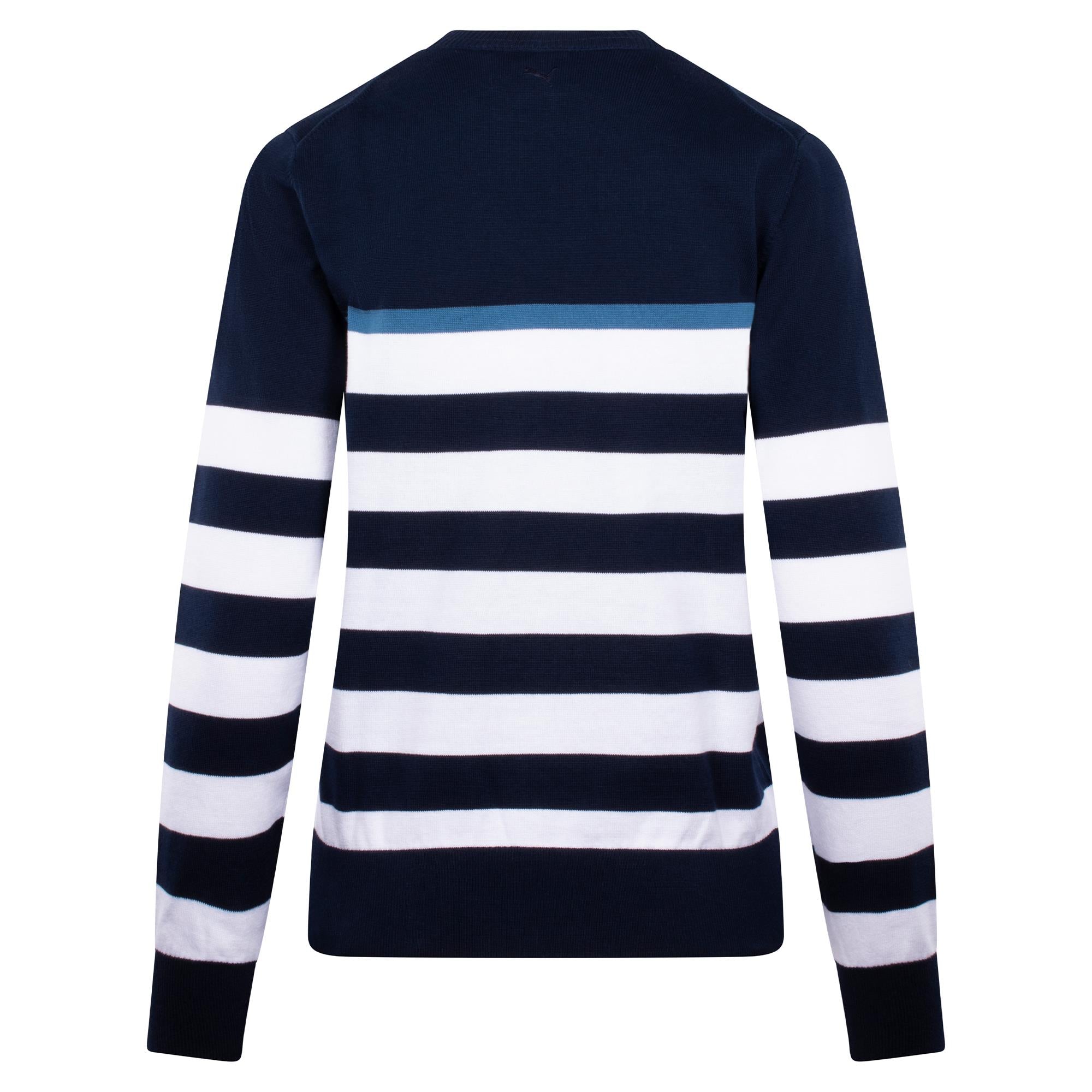 Puma Resort Stripe Ladies Golf Sweater Navy/White