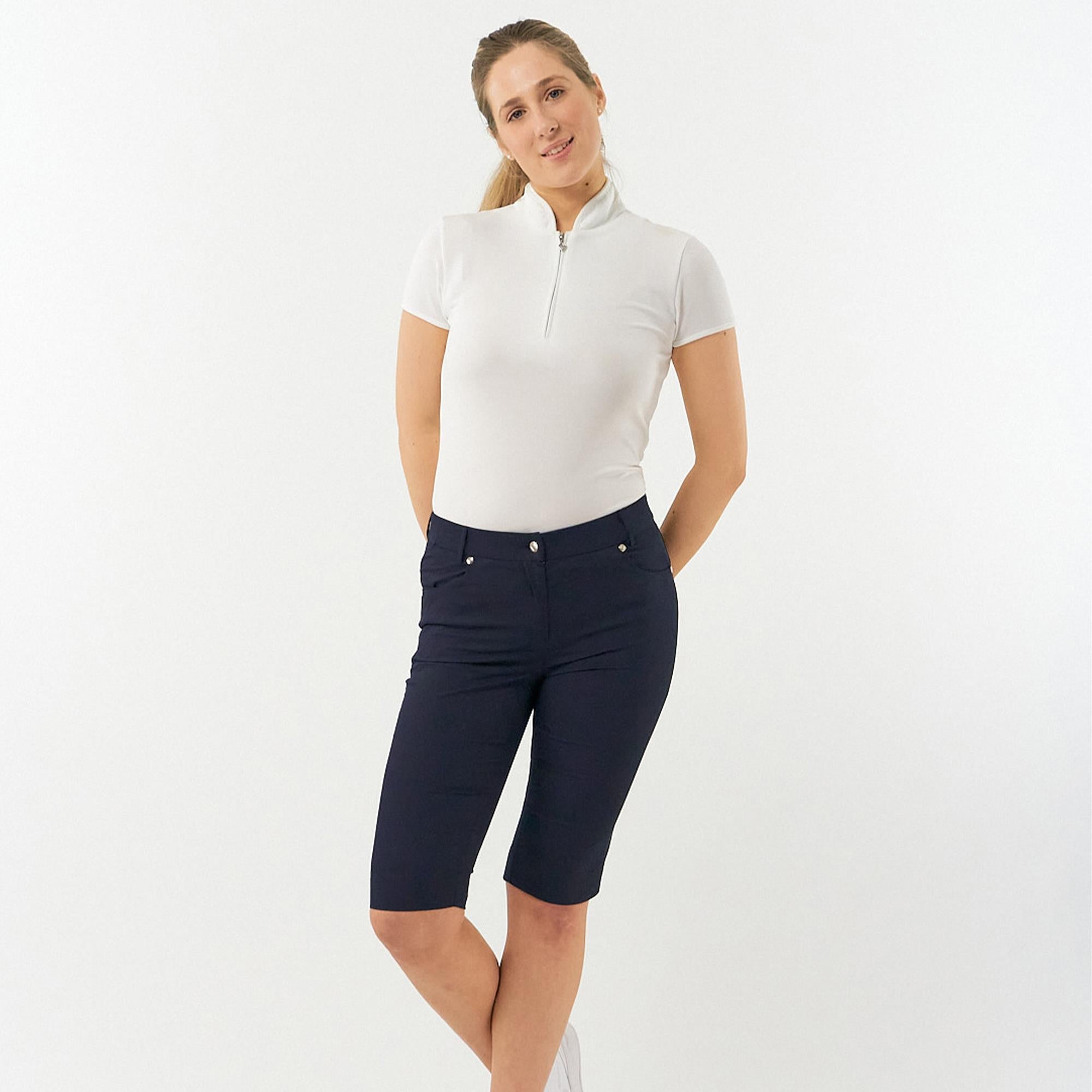 Pure Golf Trust2 Ladies Golf Bermuda Shorts Navy 60CM