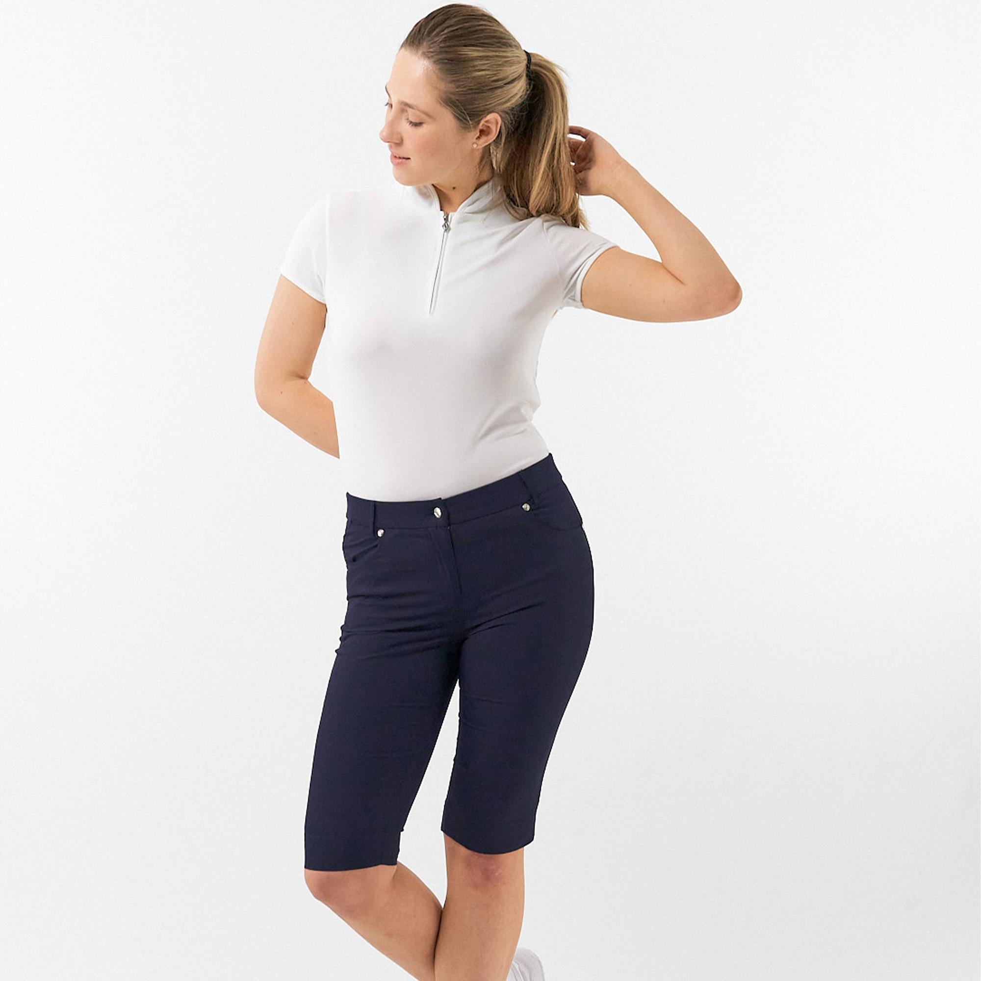 Pure Golf Trust2 Ladies Golf Bermuda Shorts Navy 60CM