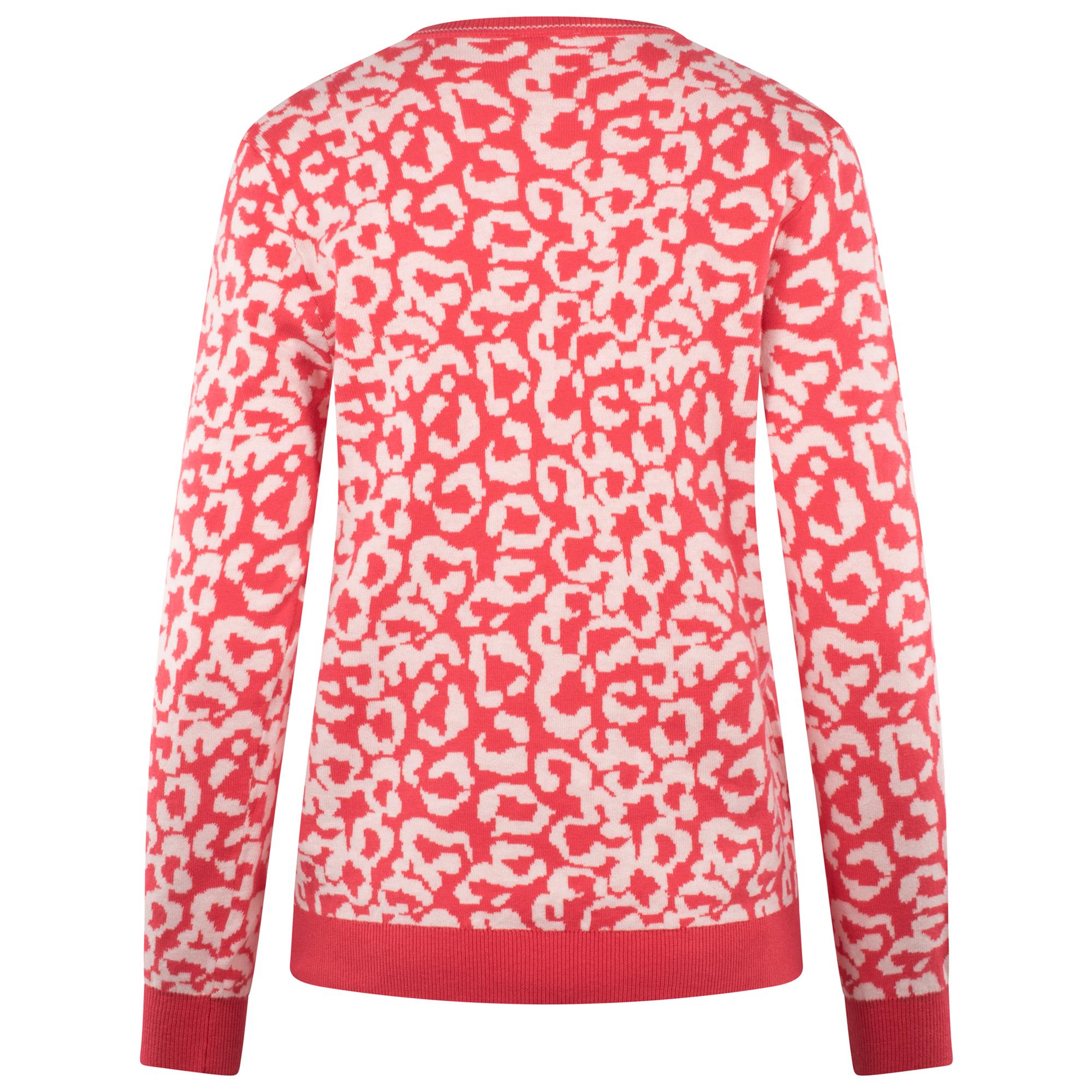Daily Sports Jacquard Ladies Golf Knitted Jumper Leo Coral